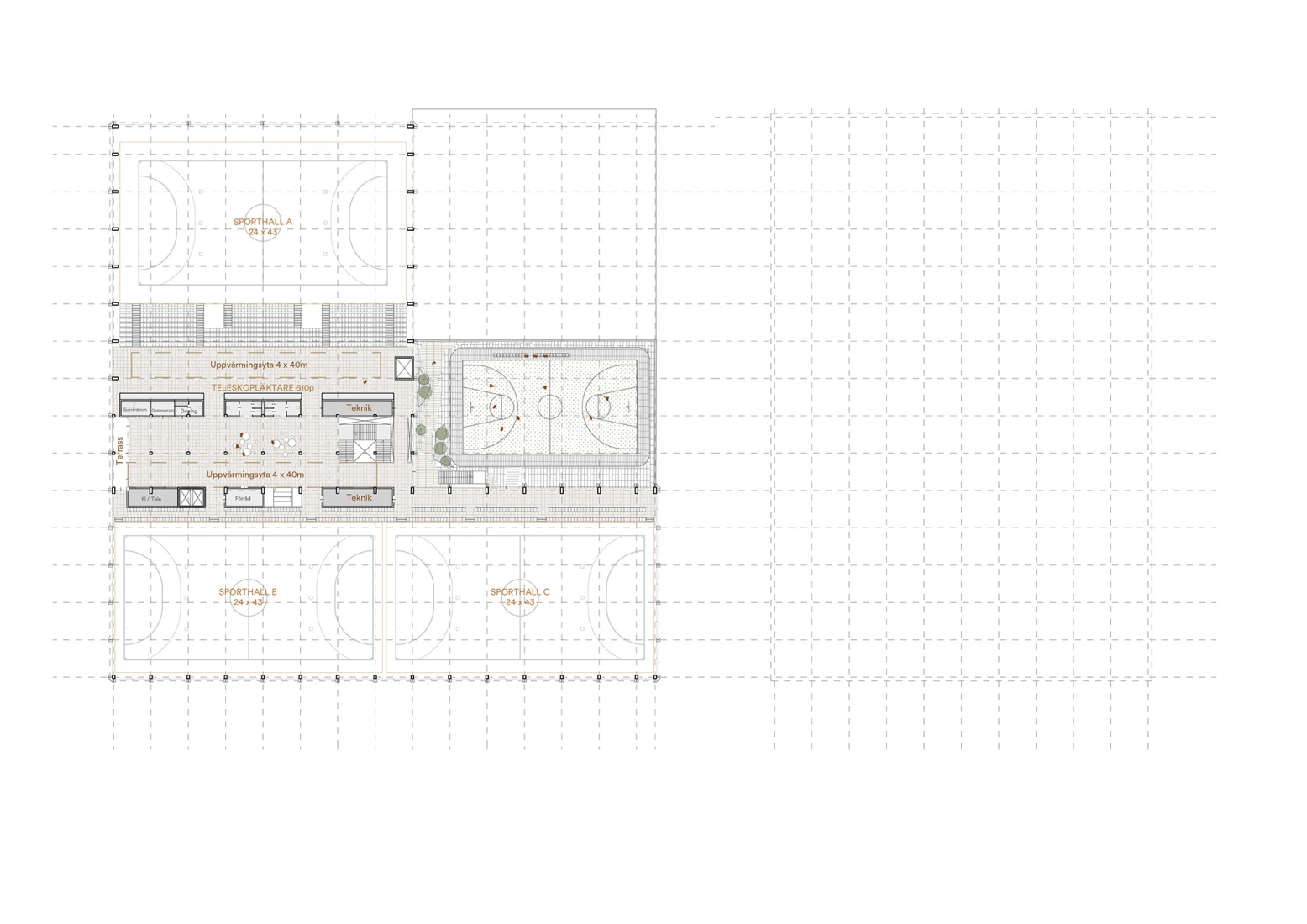 Plano de planta cuarta. Centralbadet por Henning Larsen.