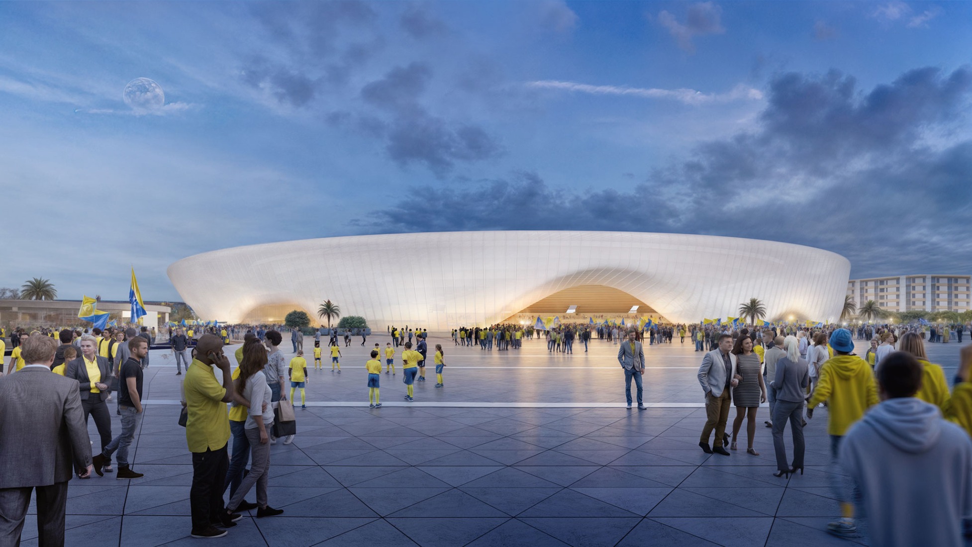 The Cloud, Gran Canaria Stadium by L35 Architects and Estudio 0710. Rendering by L35 Architects. The Cloud, Gran Canaria Stadium by L35 Architects and Estudio 0710. Rendering by L35 Architects.