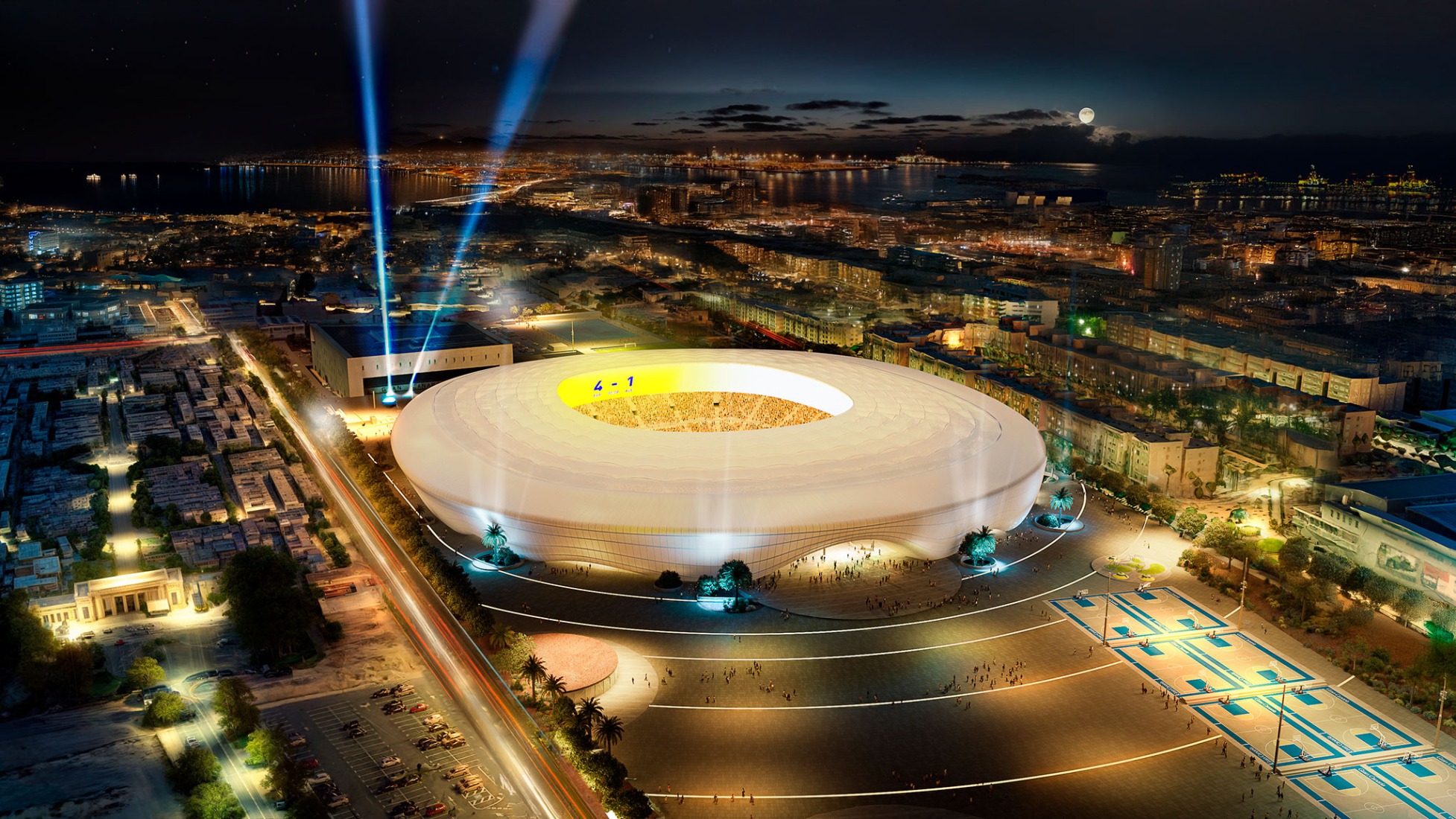 The Cloud, Gran Canaria Stadium by L35 Architects and Estudio 0710. Rendering by L35 Architects. The Cloud, Gran Canaria Stadium by L35 Architects and Estudio 0710. Rendering by L35 Architects.