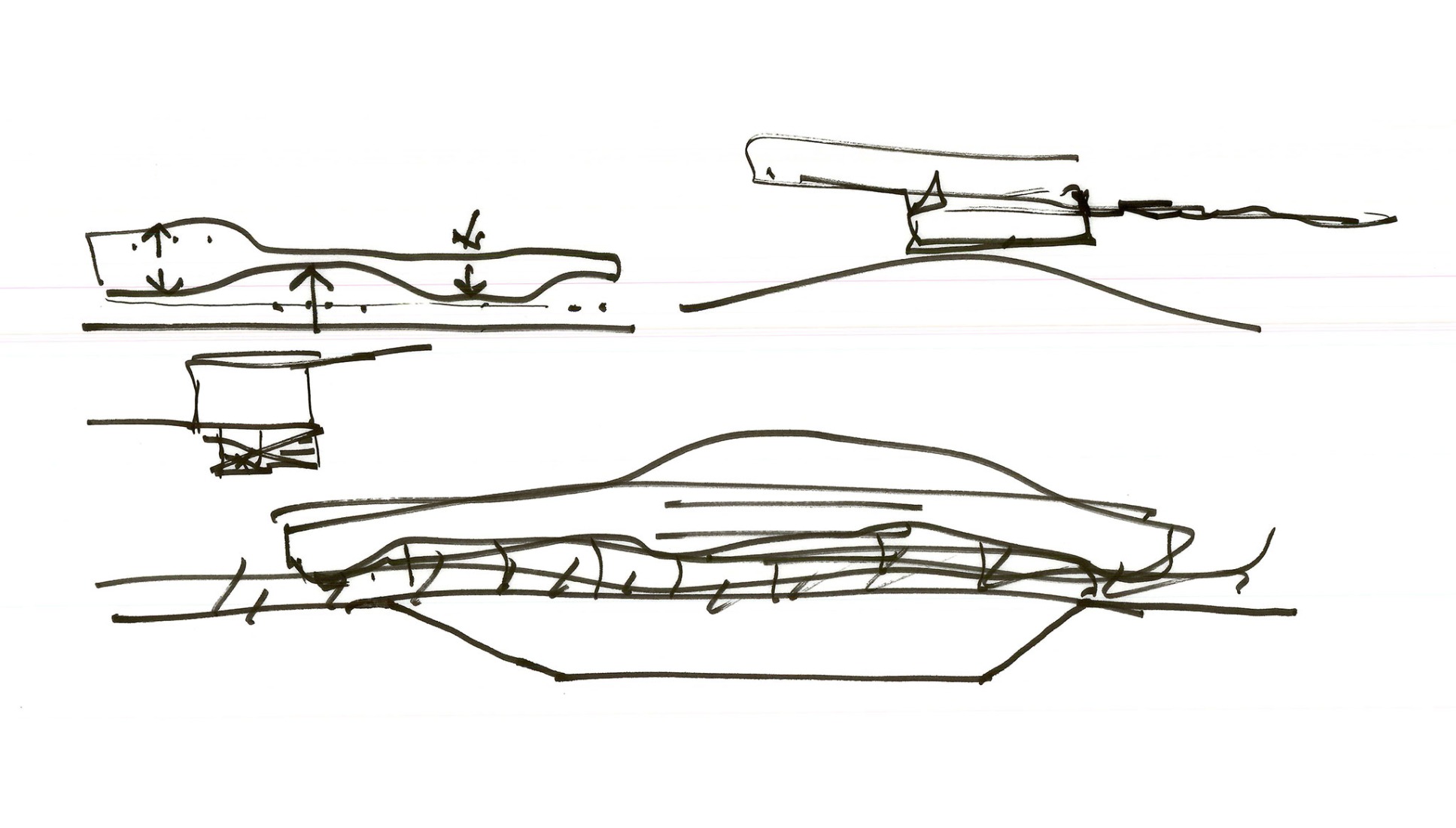 Sketch. The Cloud, Gran Canaria Stadium by L35 Architects and Estudio 0710.  Sketch. The Cloud, Gran Canaria Stadium by L35 Architects and Estudio 0710.