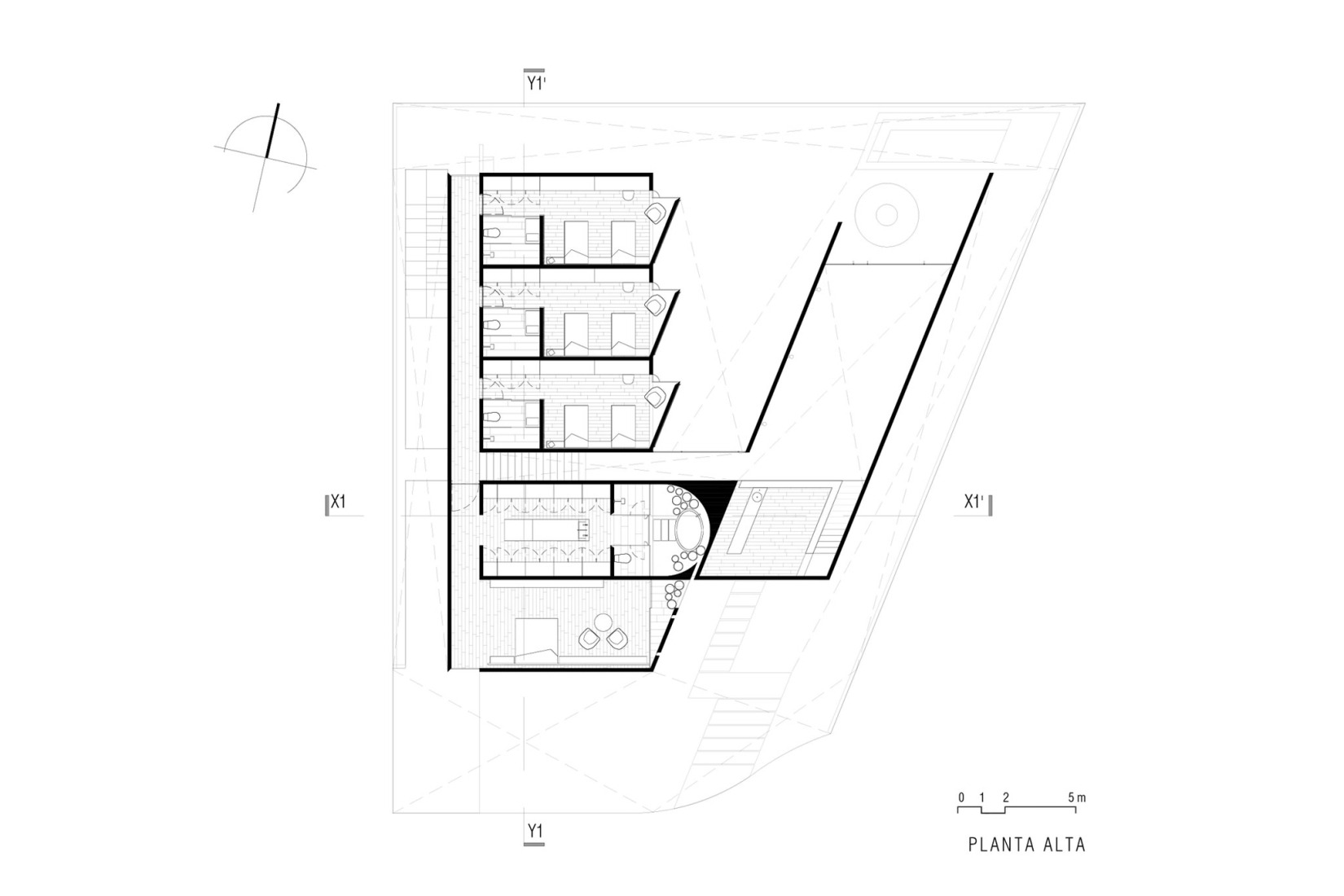 First floor plan. Casa Río by LABarq. 