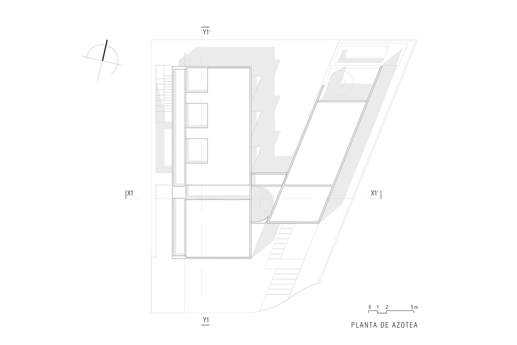 Roof floor plan. Casa Río by LABarq. 