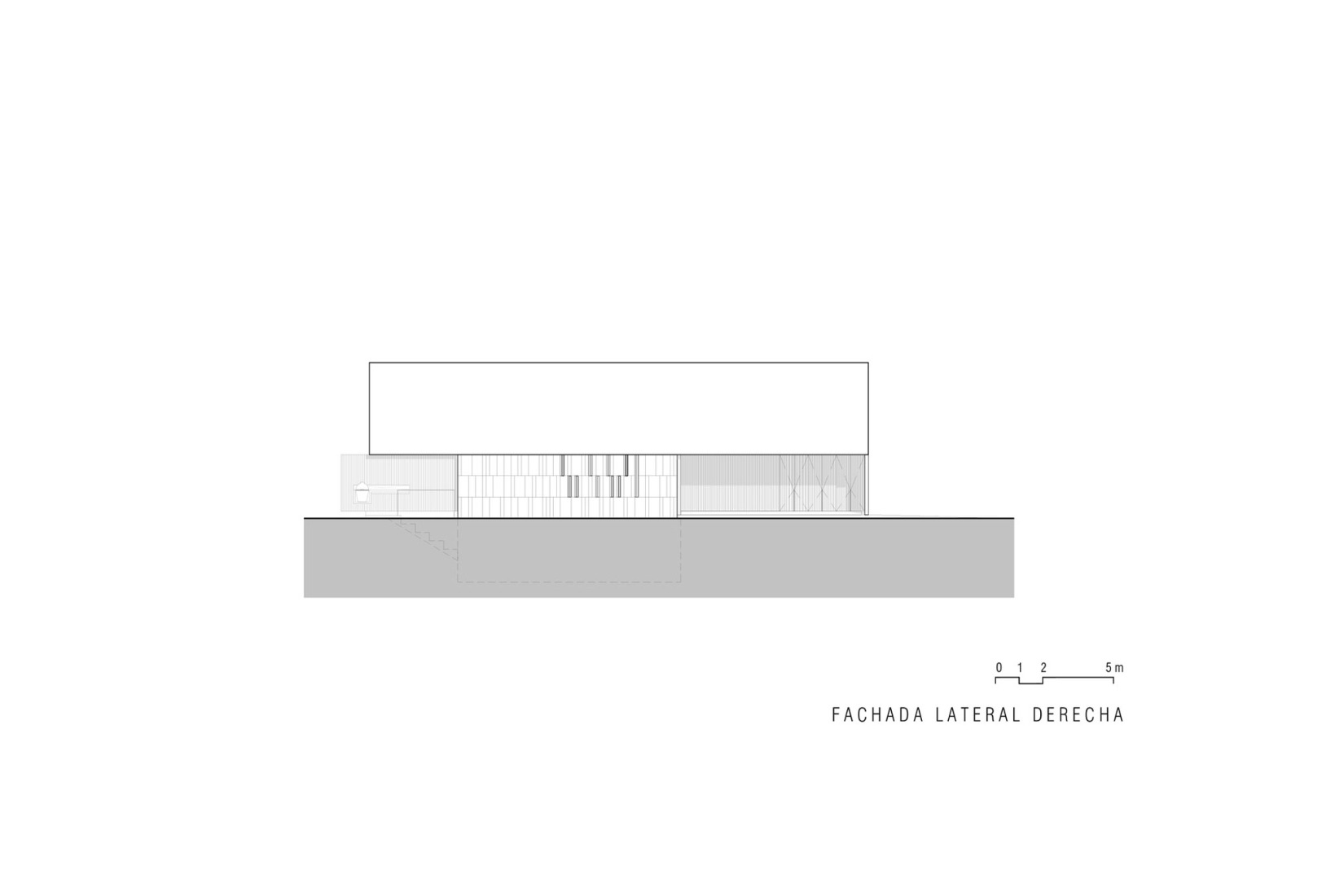 Right side elevation. Casa Río by LABarq. 
