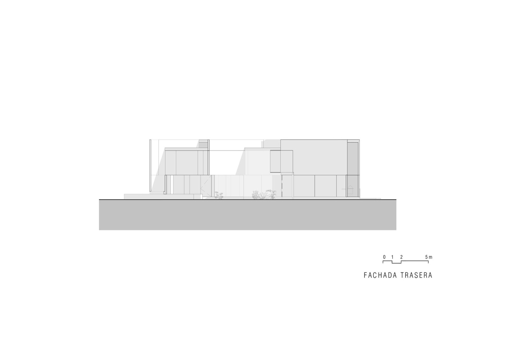 Back elevation. Casa Río by LABarq. 