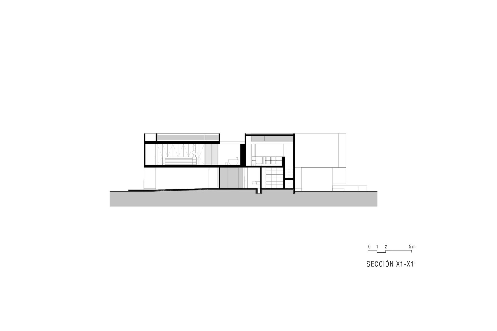 Section. Casa Río by LABarq. 