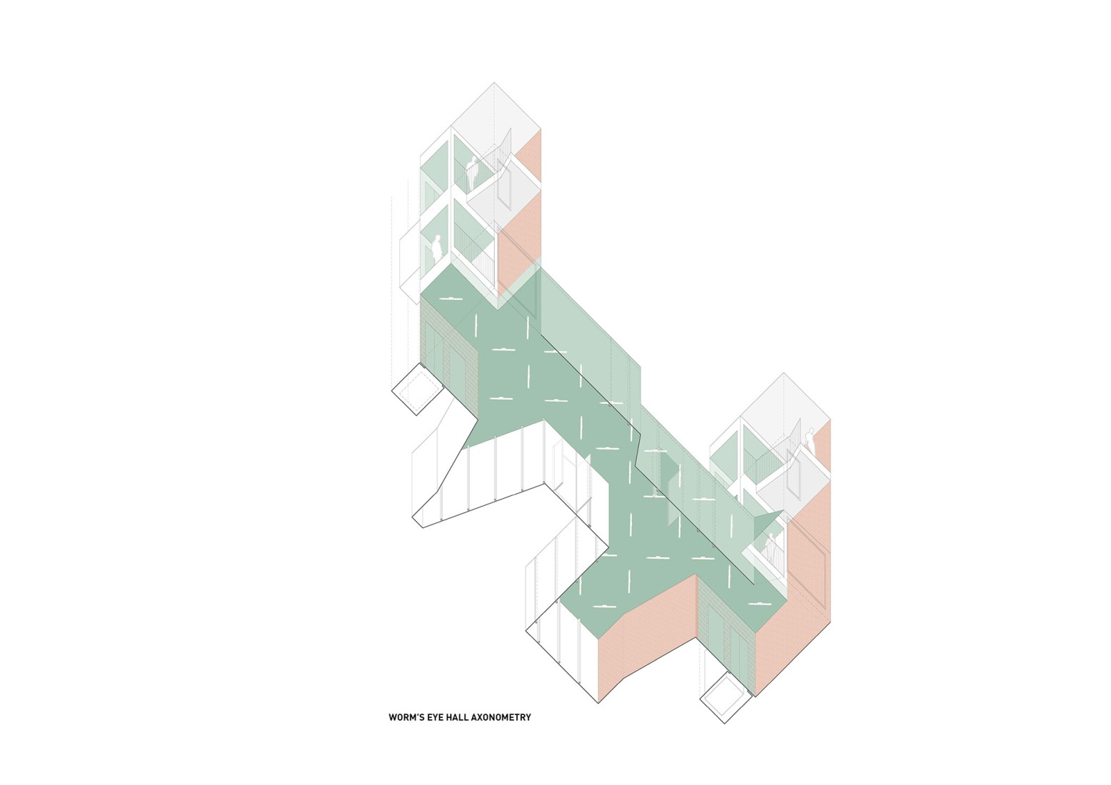 Axonometría. DE PEUS A TERRA por MADhel, MARMOLBRAVO y Miel Arquitectos.  