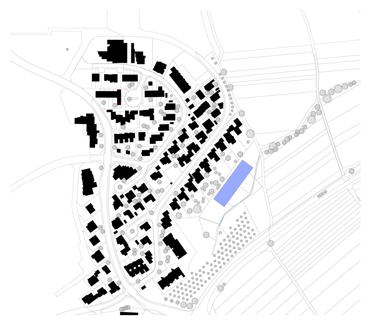 Plano de situación. Guardería Koppelesbach por schleicher.ragaller architekten. 