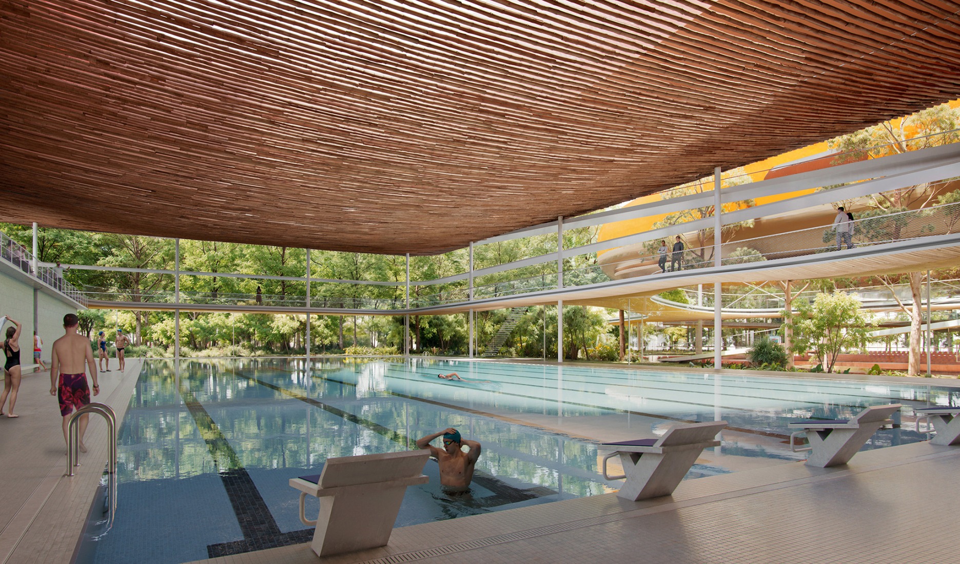 Polideportivo para el distrito de Songjiang en Shanghái por SelgasCano. Visualización por Playtime.