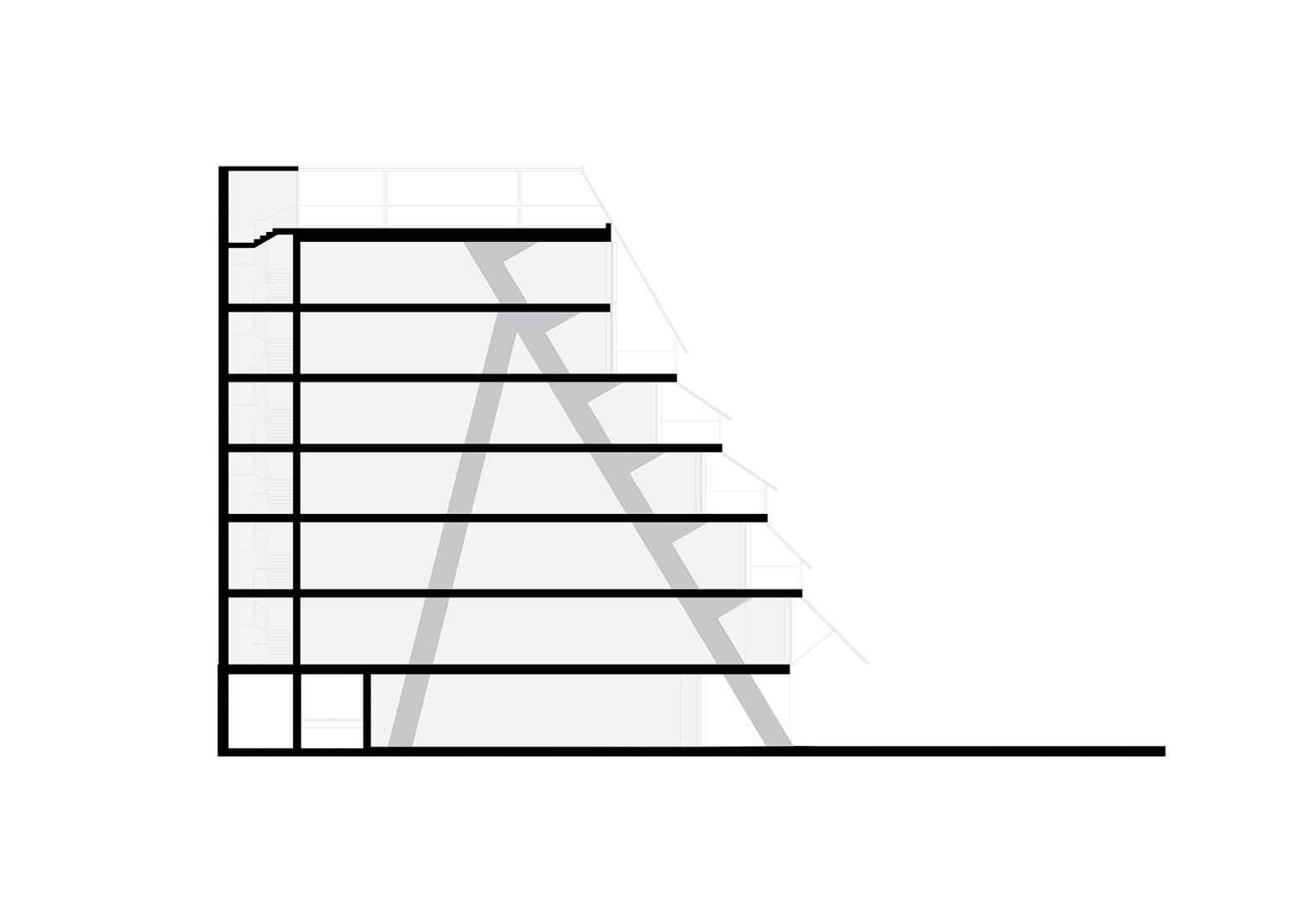 Sección. Llull 122 por BAAS arquitectura.