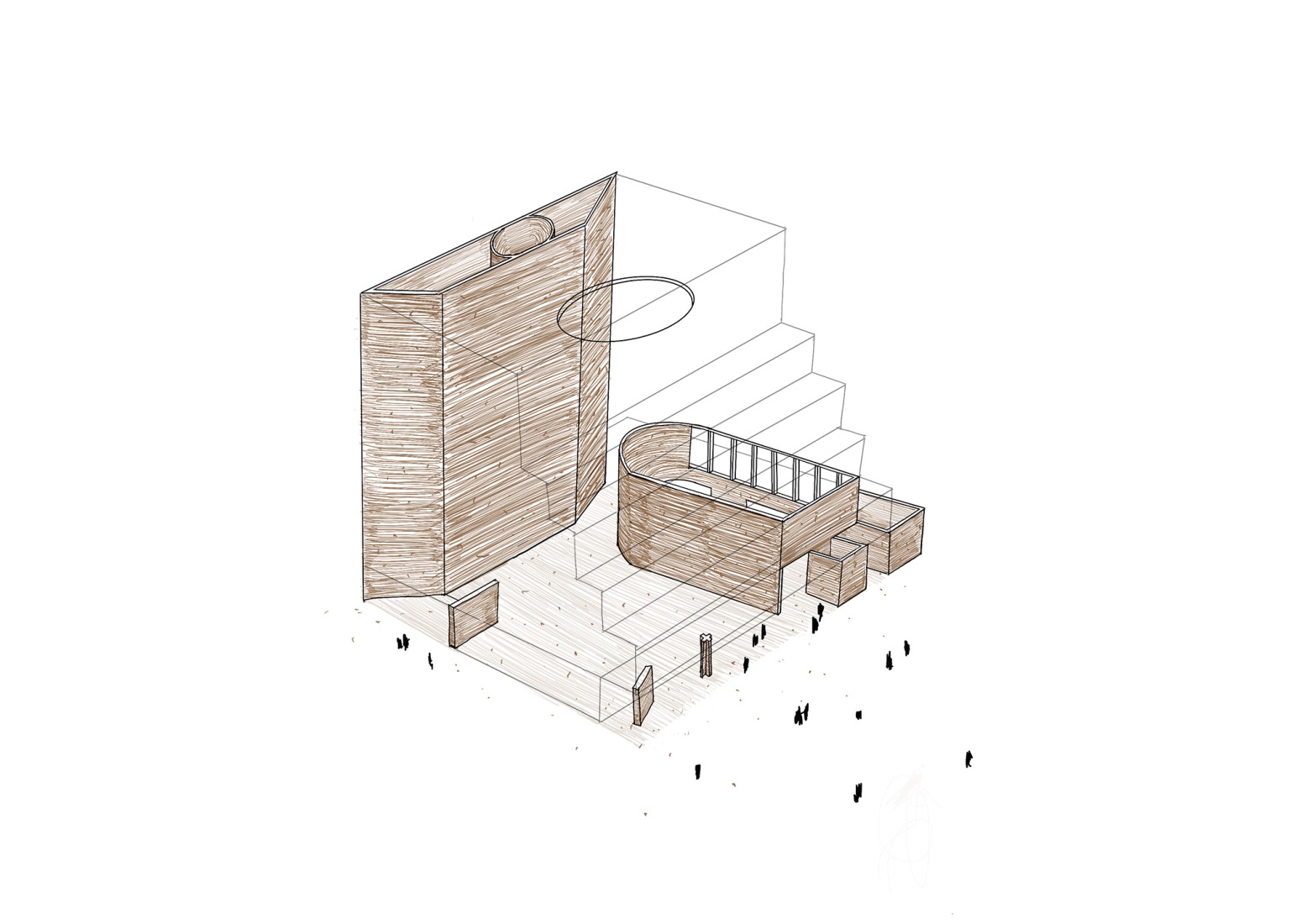 Axonometría. Llull 122 por BAAS arquitectura.