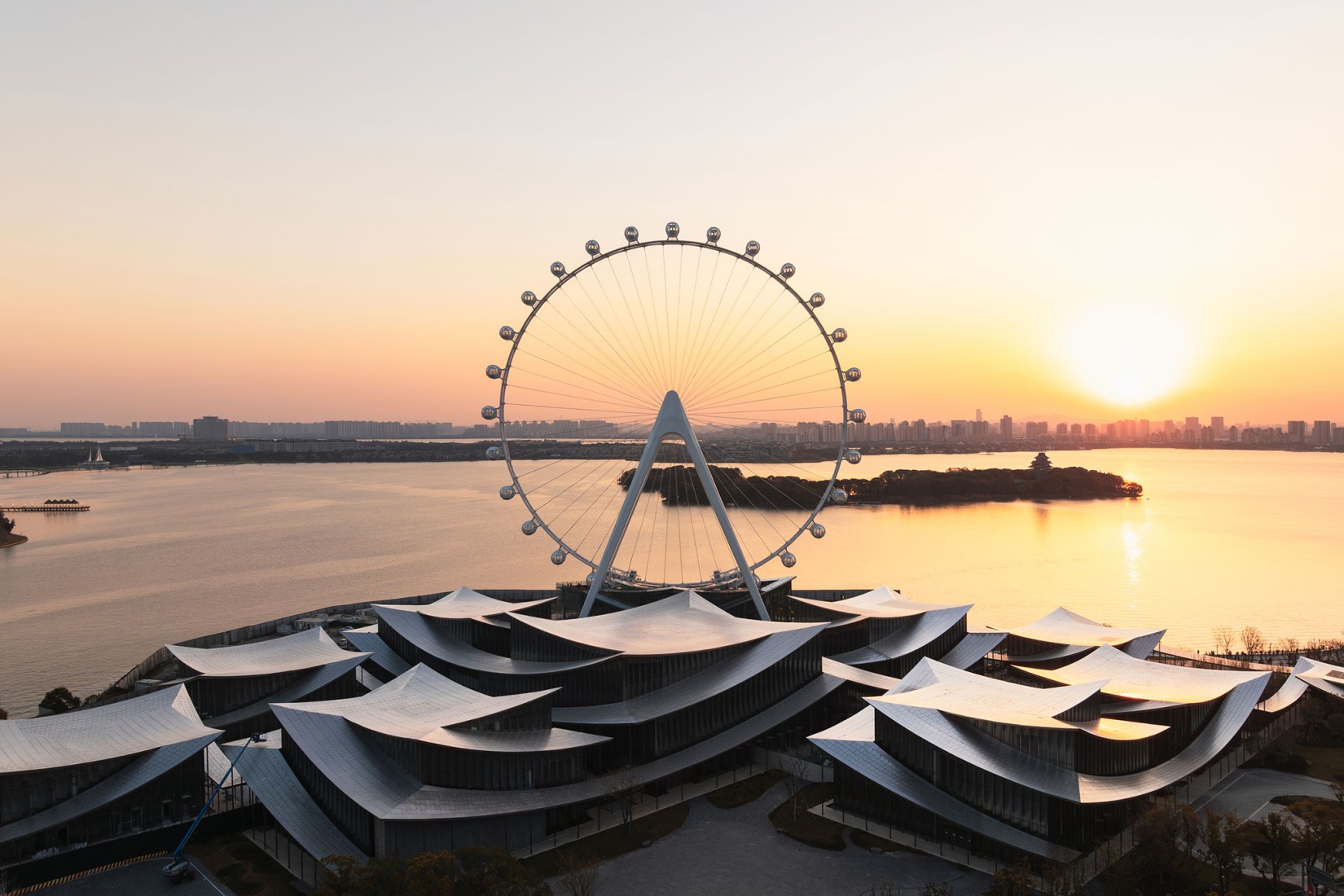 Suzhou Museum of Contemporary Art by BIG. Photograph by Ye Jianyuan.  