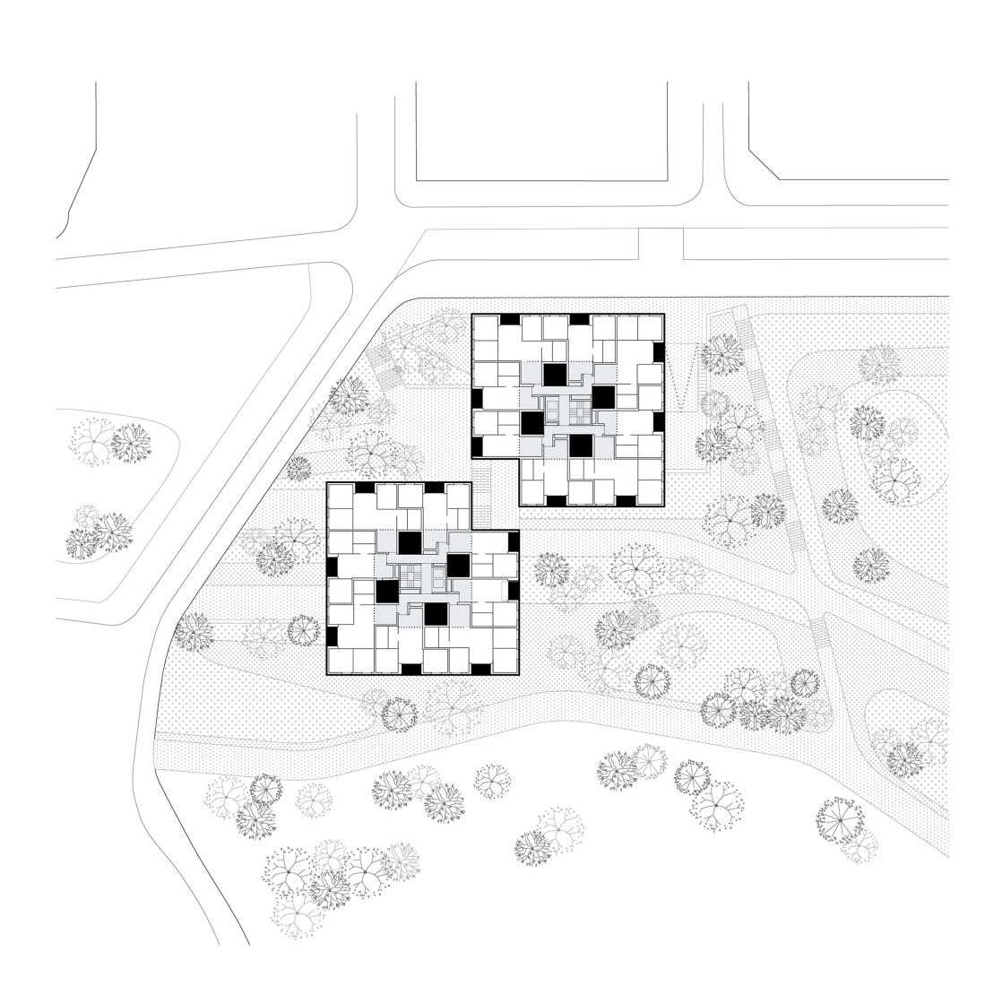 Sustainability and spatial quality. 72 Social Housing in Castelldefels by Carles Enrich Studio. Ground floor plan.