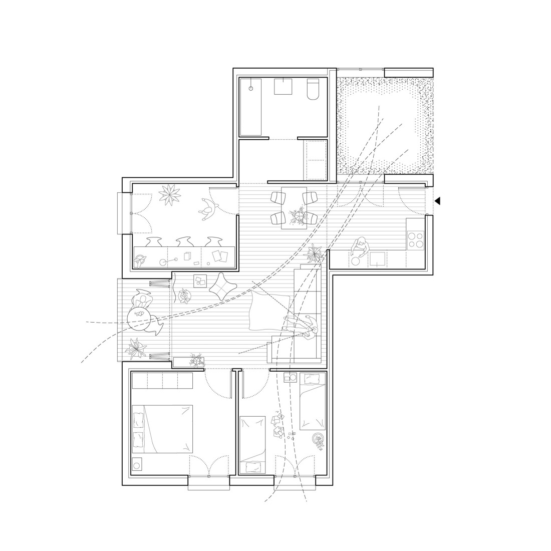 Sustainability and spatial quality. 72 Social Housing in Castelldefels by Carles Enrich Studio. House plan.