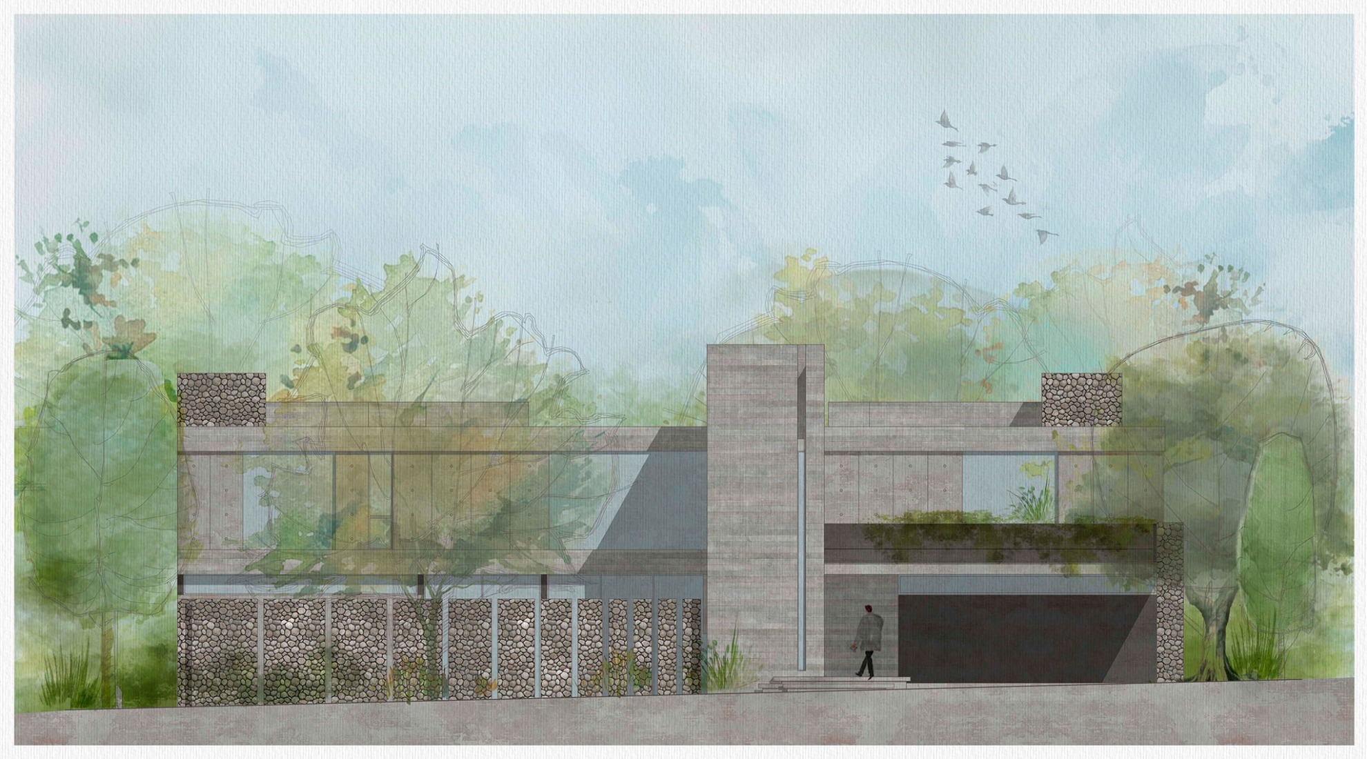 Contemplative dwelling. Casa Seye by Di Frenna Arquitecto. Elevation.