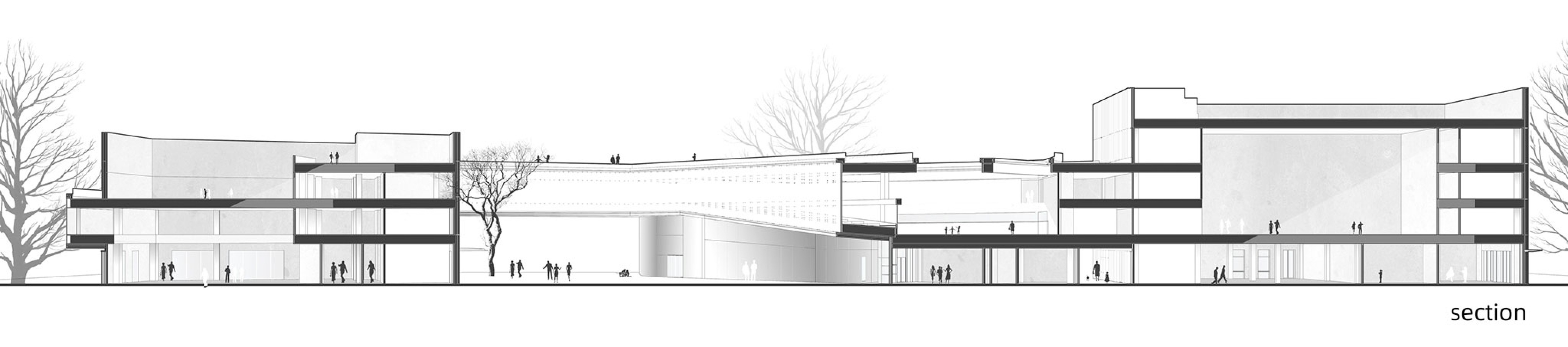 Sections of Sport Complex. Joyful Community by GN Architects.