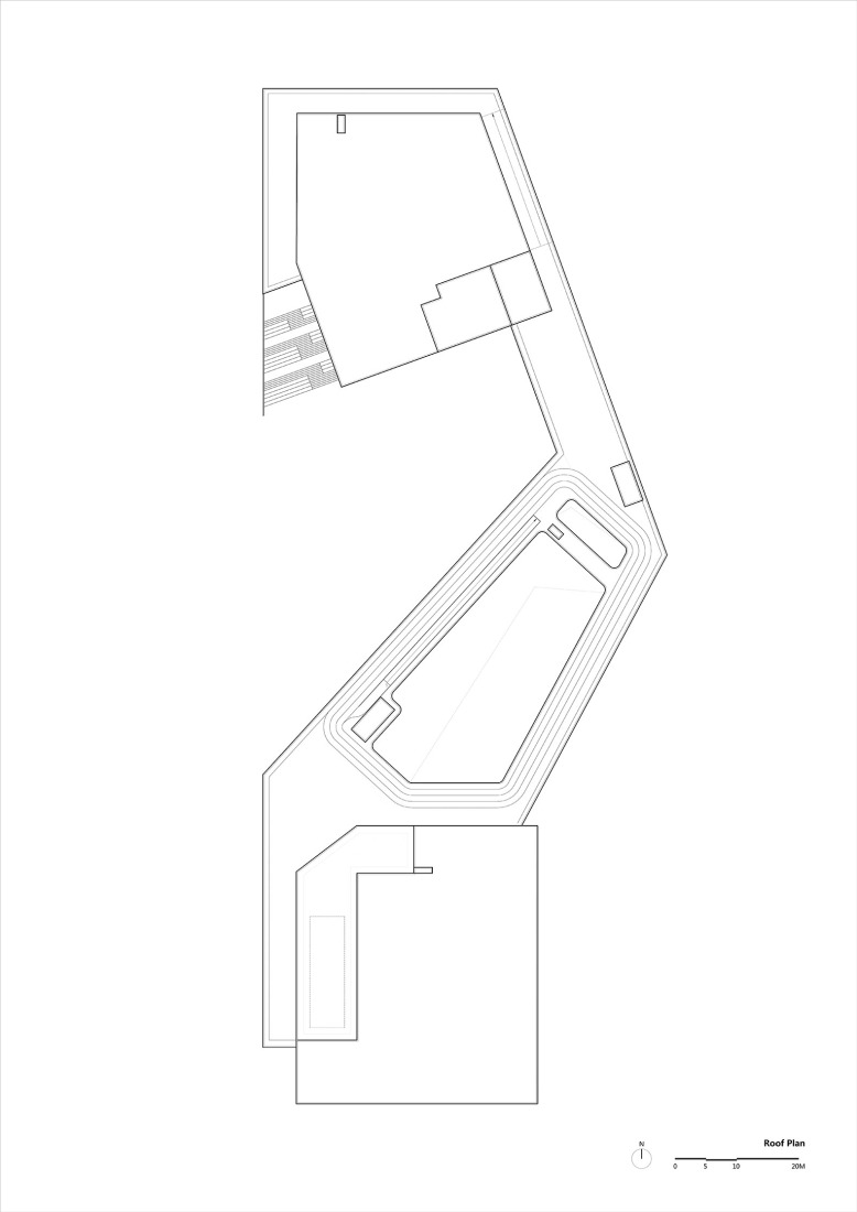 1F plan of Sports Complex. Joyful Community by GN Architects.