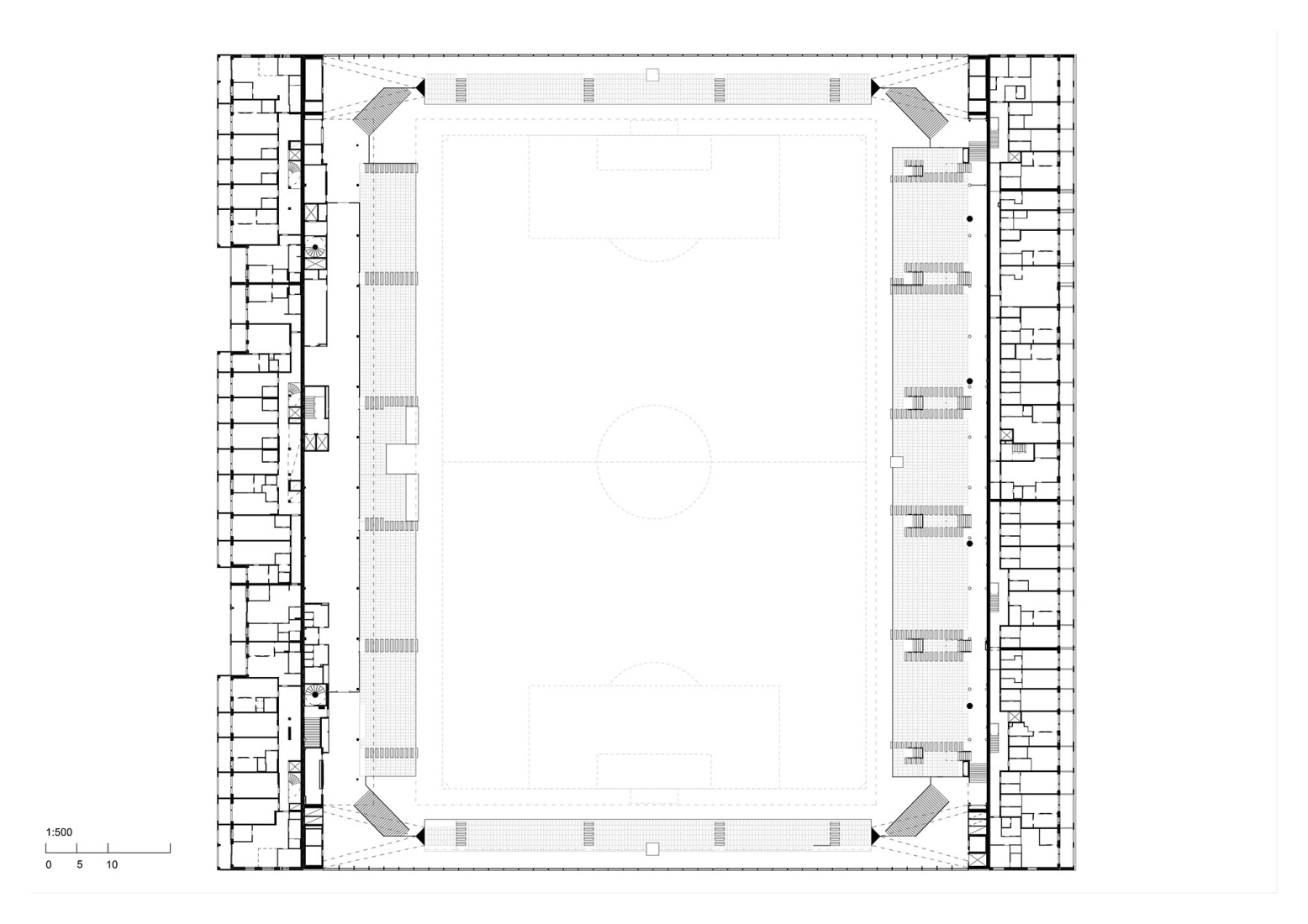 - Plano de segunda planta. Estadio Tammela por JKMM Architects.