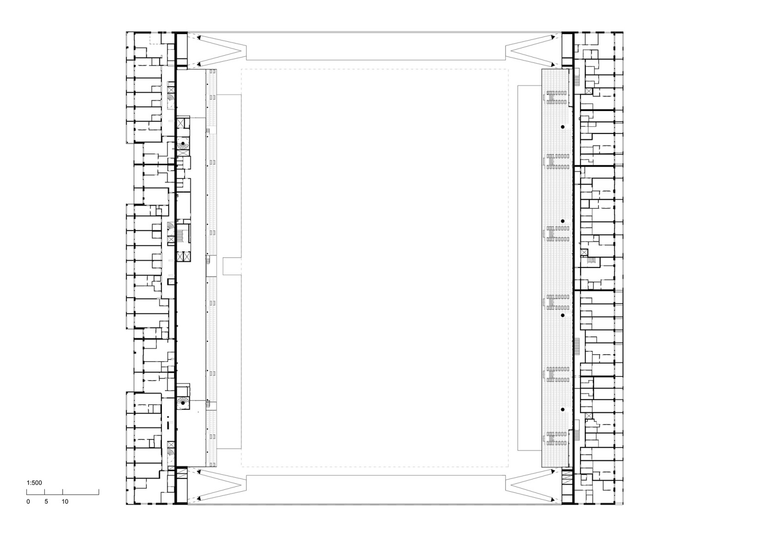 Plano de tercera planta. Estadio Tammela por JKMM Architects.
