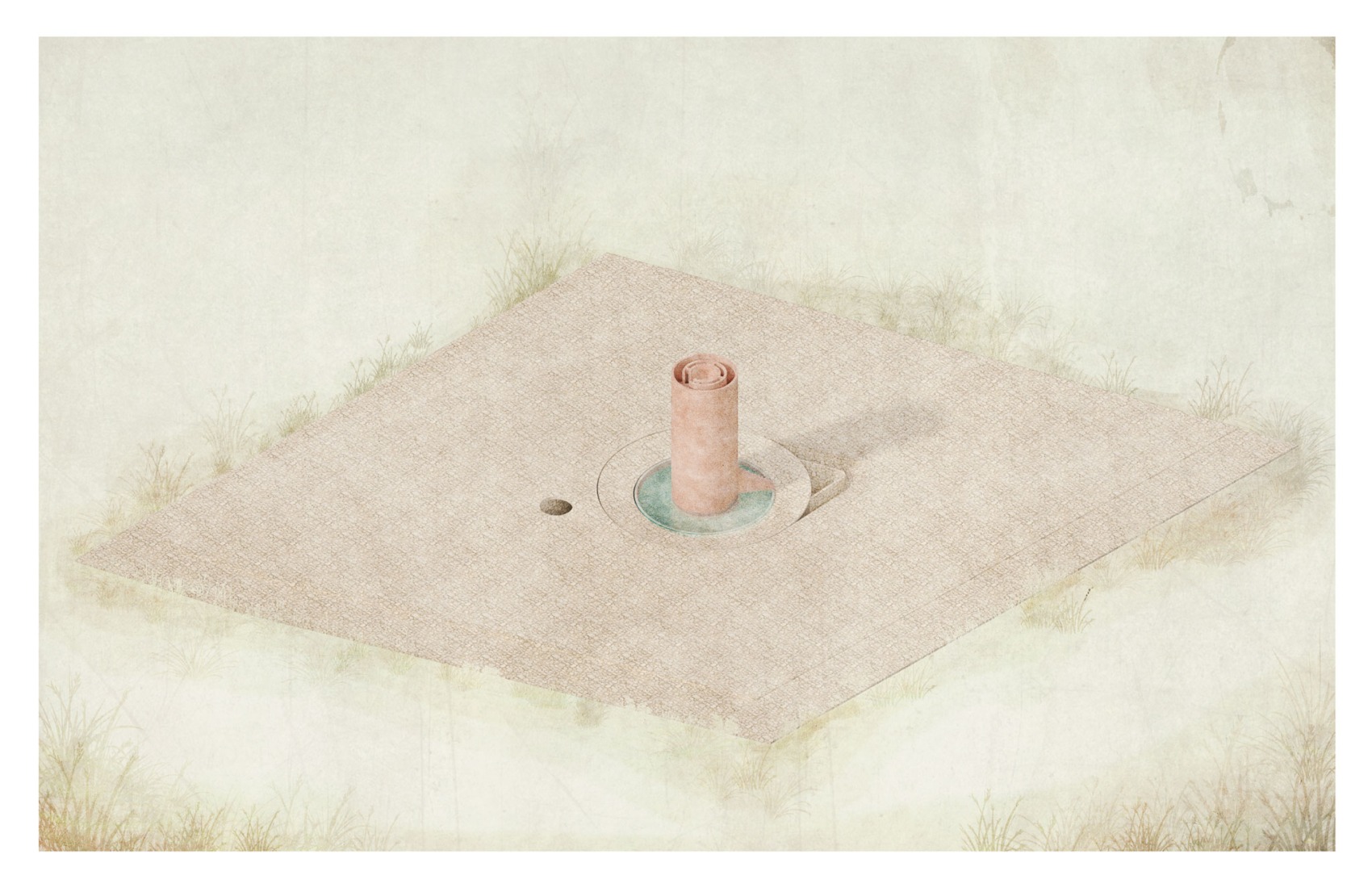 Vista axonométrica. Un complejo regenerativo. Babel por V Taller.