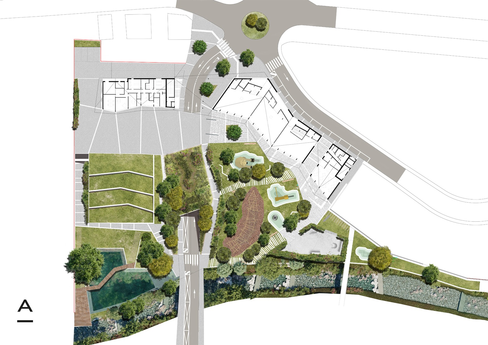 Plano de situación. Parc de l’Ossa por Altura arquitectes. 