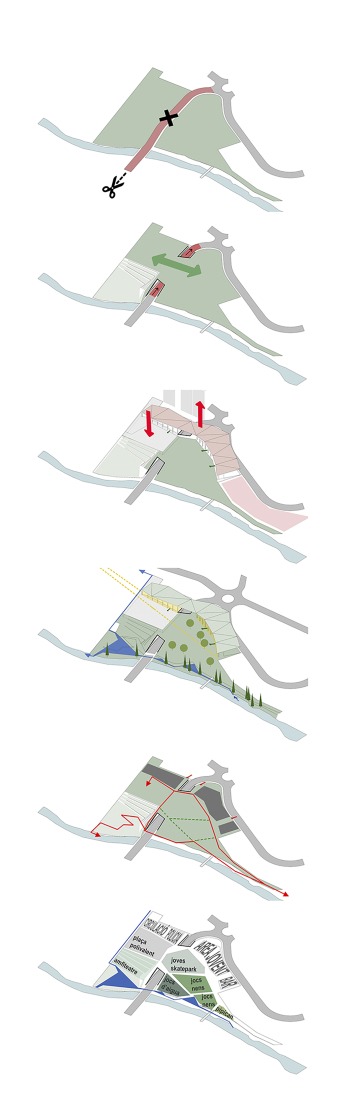 Axonometría. Parc de l’Ossa por Altura arquitectes. 