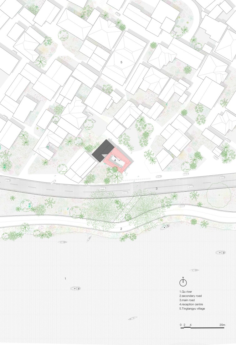 Site plan. Visitor centre - Longyou / tourist centre by Atelier tao+c. 