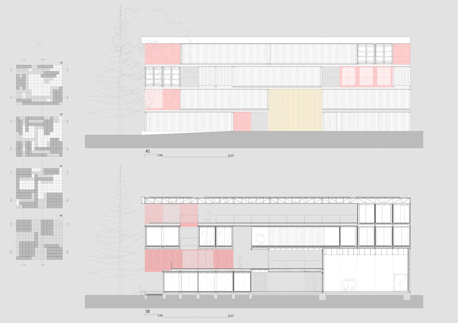 Elevations. Zona base - Incubazul by Carquero Arquitectura.