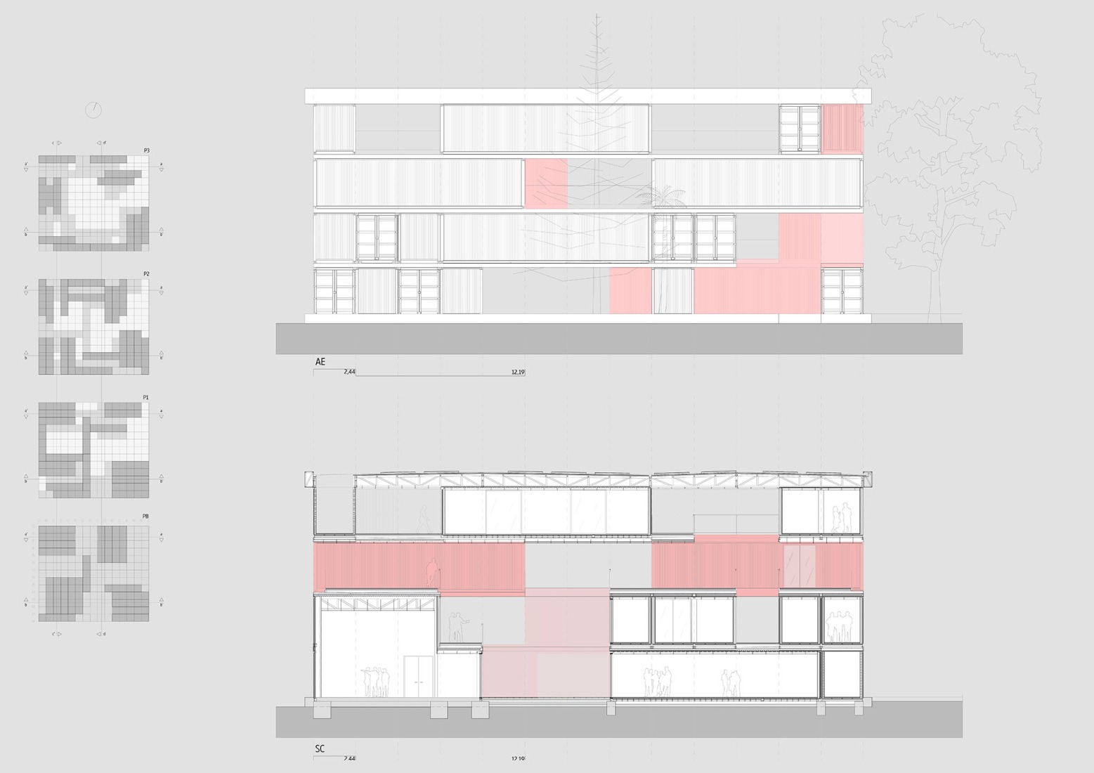 Elevations. Zona base - Incubazul by Carquero Arquitectura.