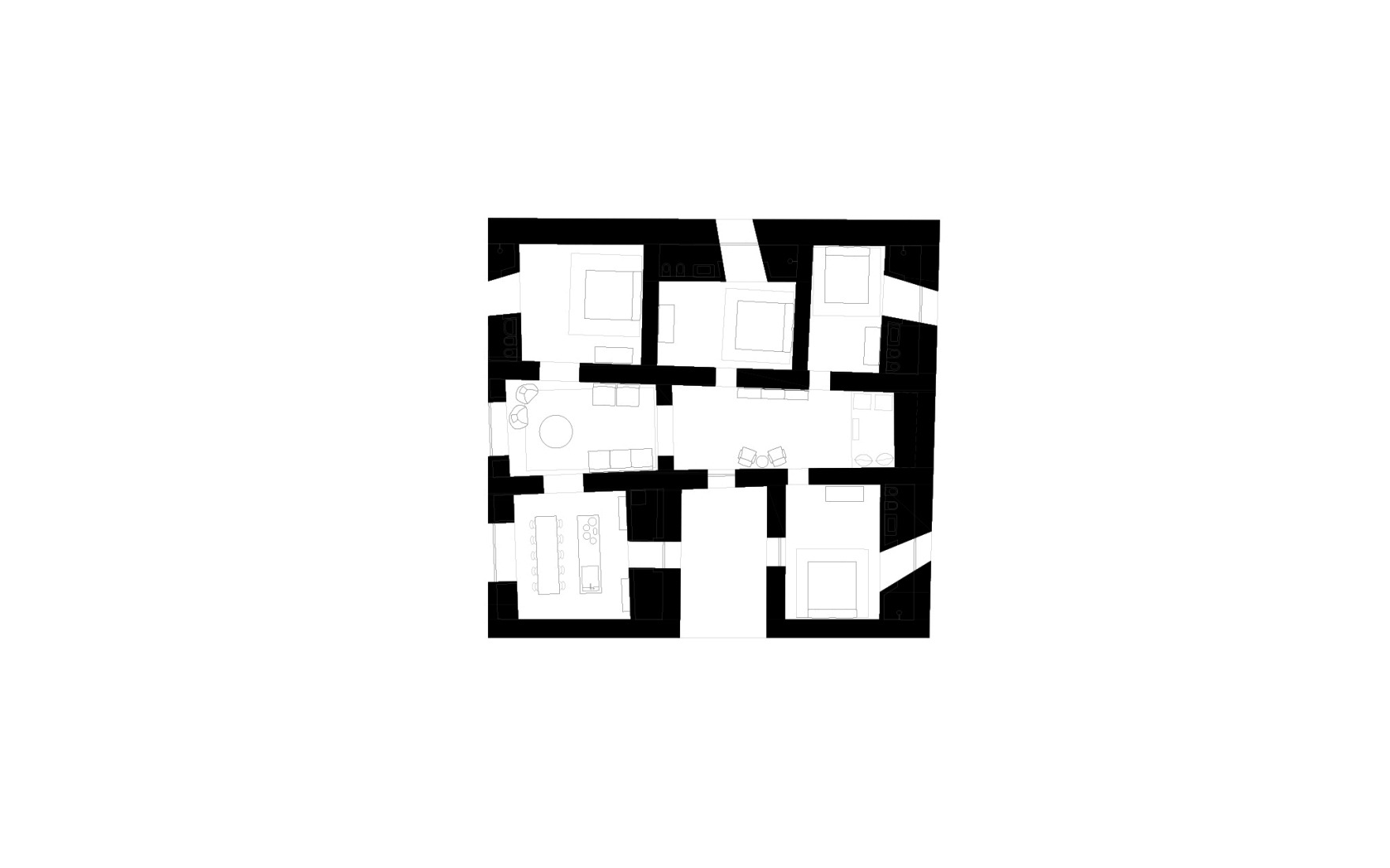 Plano de planta. CASA NO TEMPO por Aires Mateus.