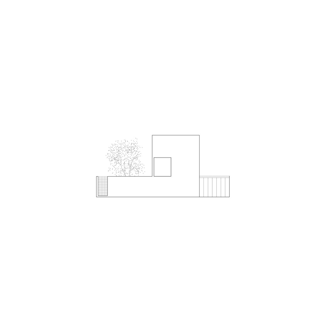 Elevation. House for a tree by Esteras Perrote. 