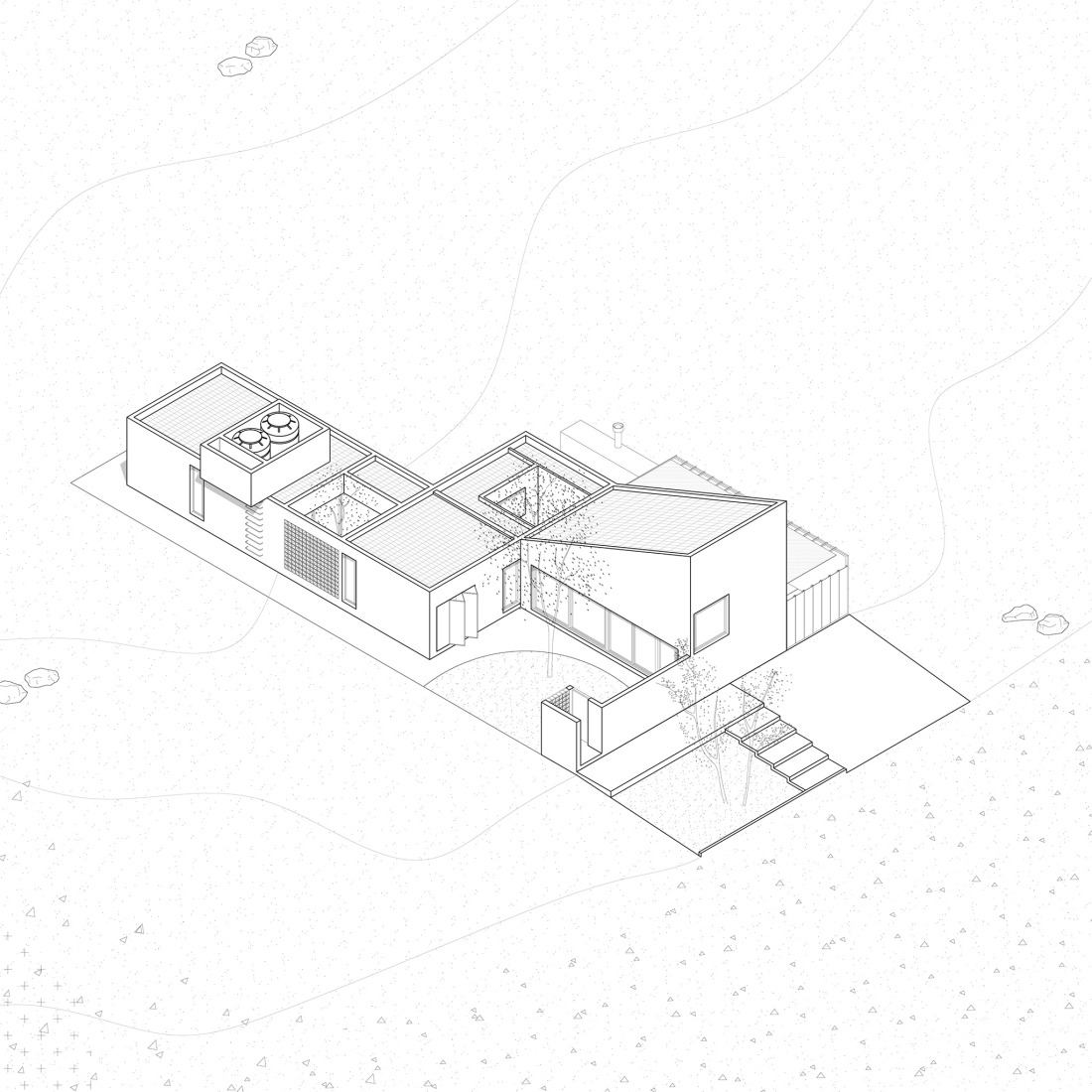 Axonometry. House for a tree by Esteras Perrote. 