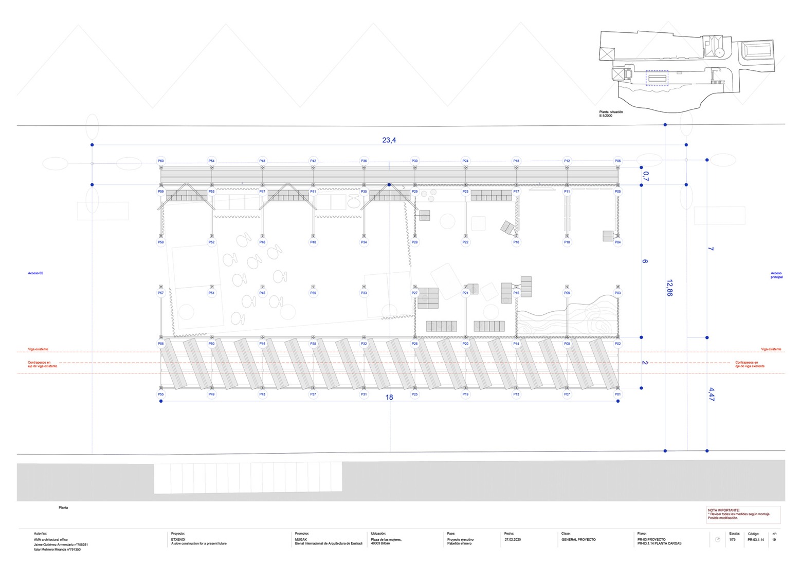 Structural plan. Etxenoi by AMA Architectural Office.