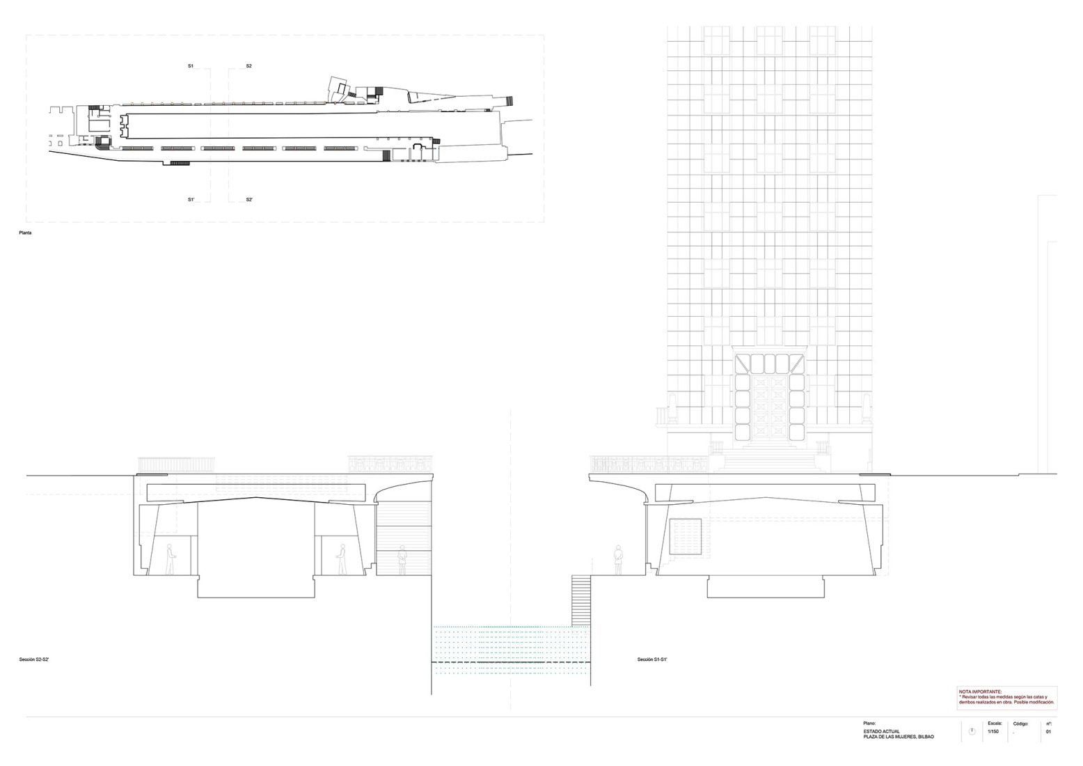 Current situation section. Etxenoi by AMA Architectural Office.