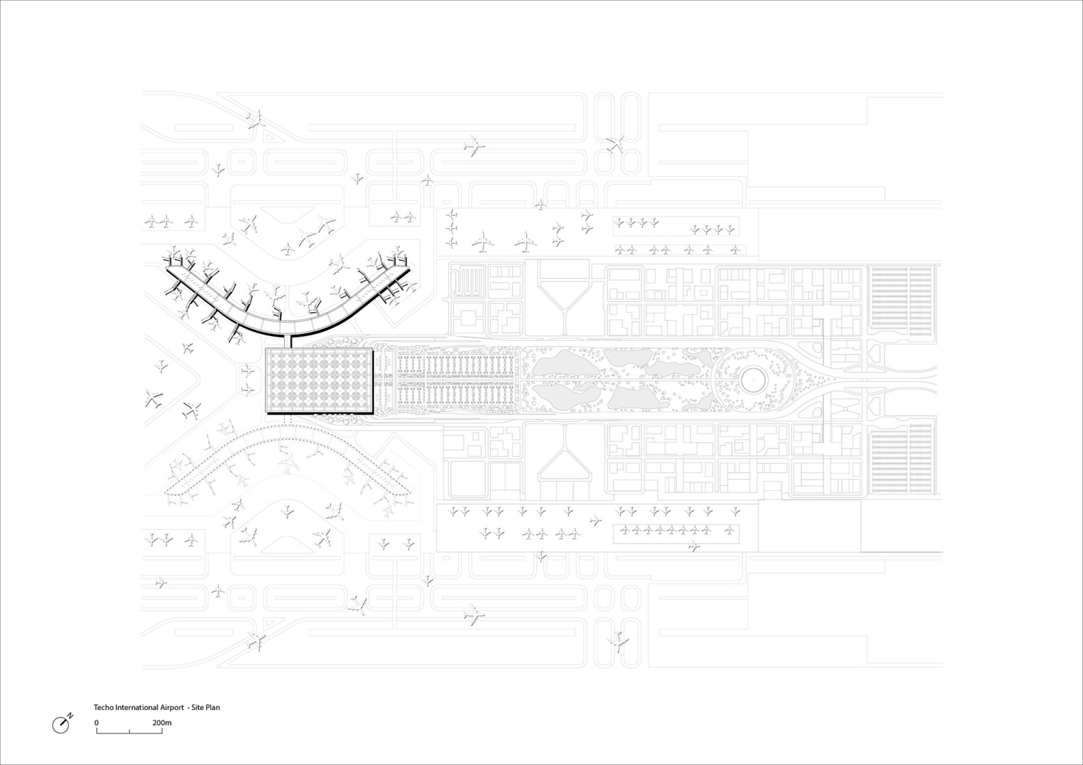 Plano de situación. Aeropuerto Internacional Techo por Foster + Partners.