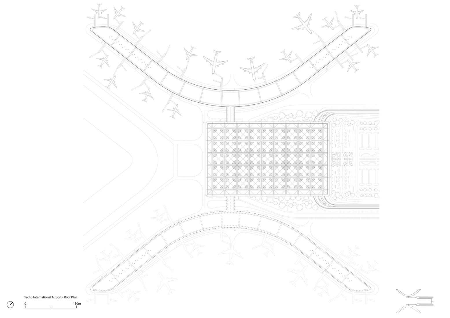 Planta de cubierta. Aeropuerto Internacional Techo por Foster + Partners.