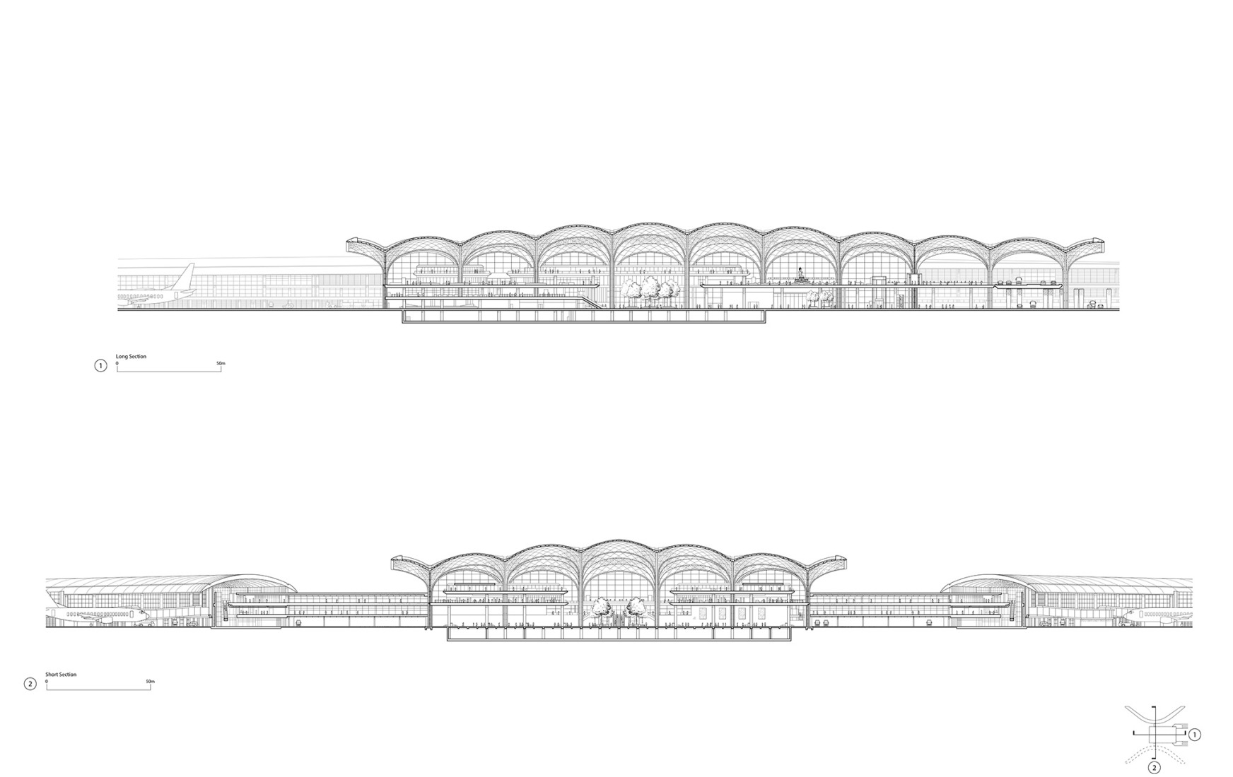 Sección. Aeropuerto Internacional Techo por Foster + Partners.