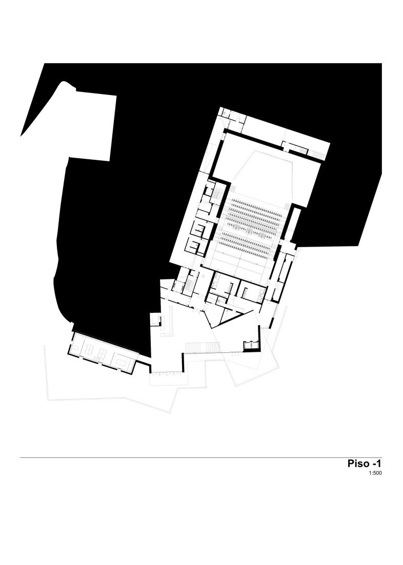 Plano de planta nivel -1. Ponto C - Cultura e criatividade por Galería Gabinete.