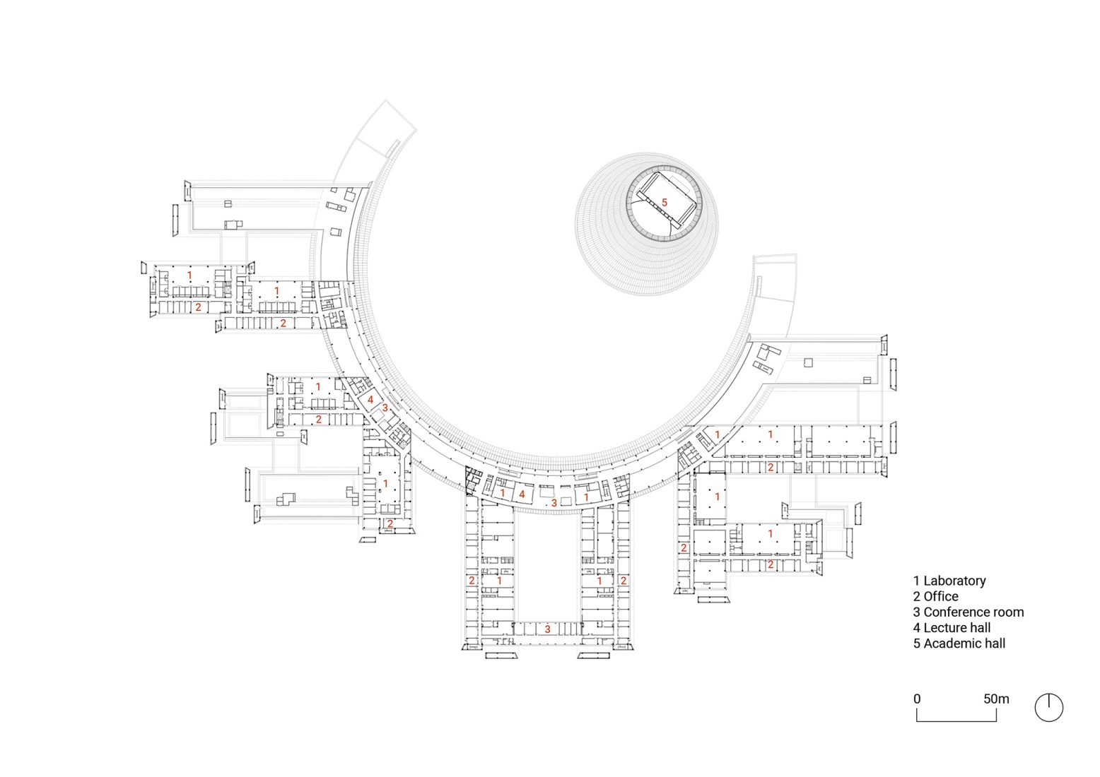 Third floor plan Academic Core. Westlake University by HENN. 