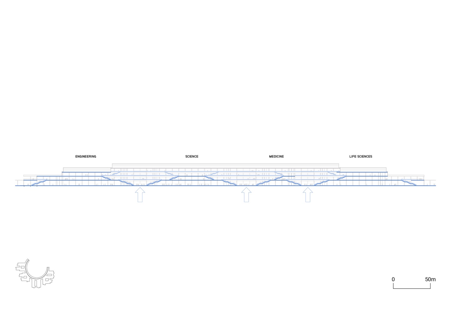 Circulation network Academic Loop. Westlake University by HENN. 