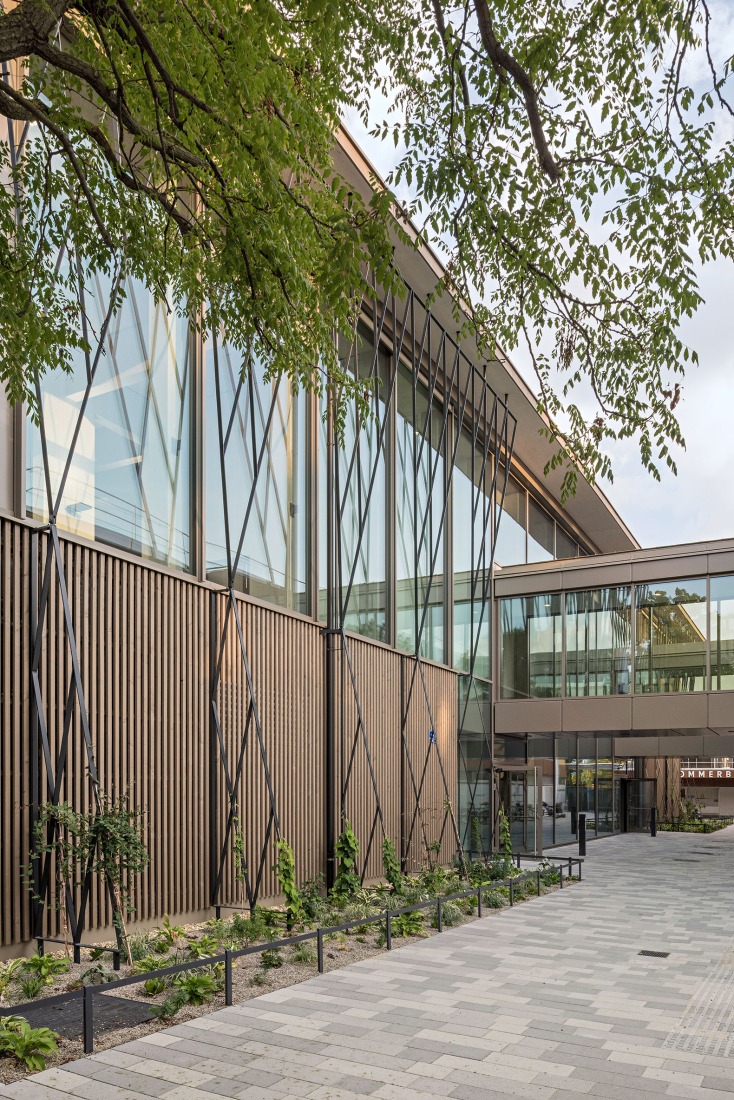 Piscina pública Großfeldsiedlung por Illiz Architektur. Fotografía por Hertha Hurnaus.  