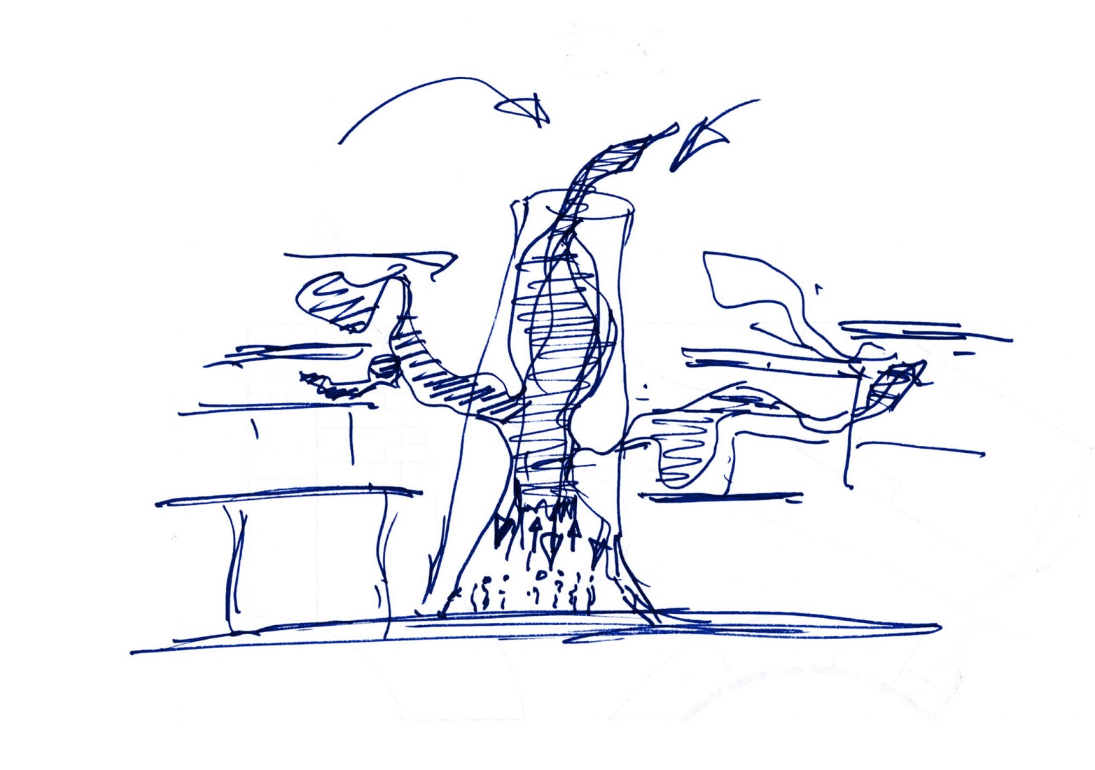 Boceto. Biblioteca dos Saberes por Kéré Architecture.  