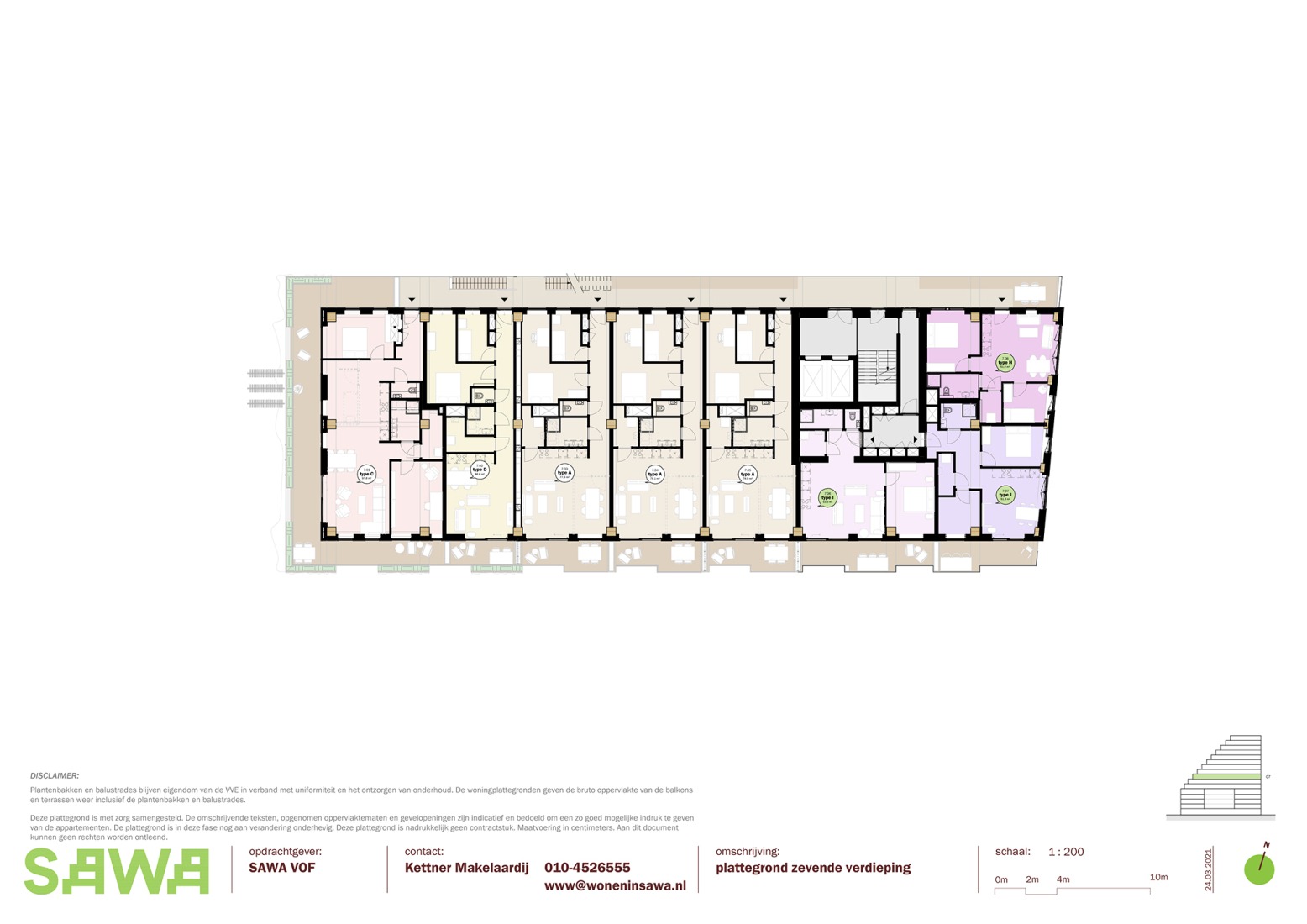 Plano de séptima planta. SAWA por Mei architects and planners.
