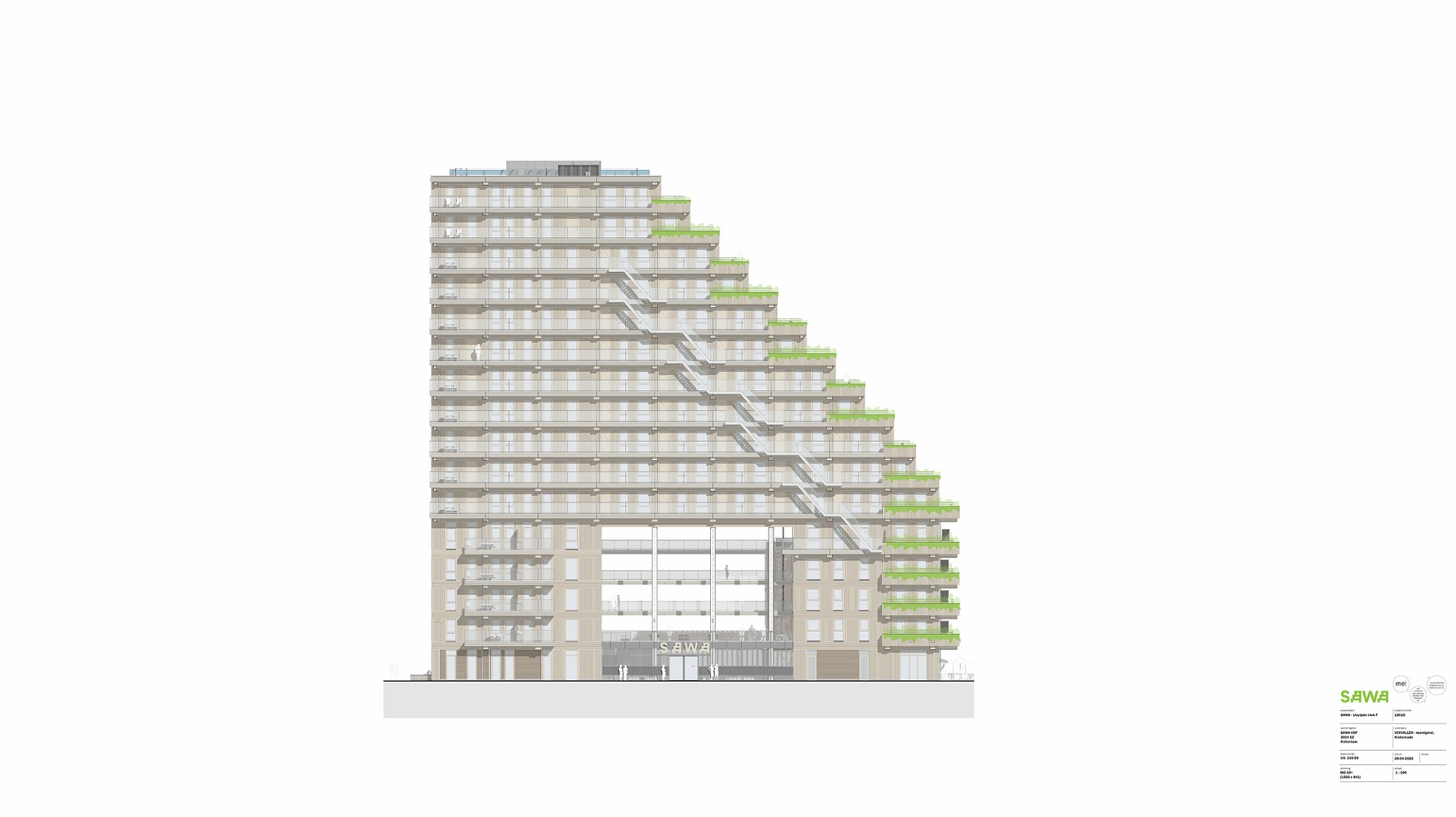 Alzado. SAWA por Mei architects and planners.