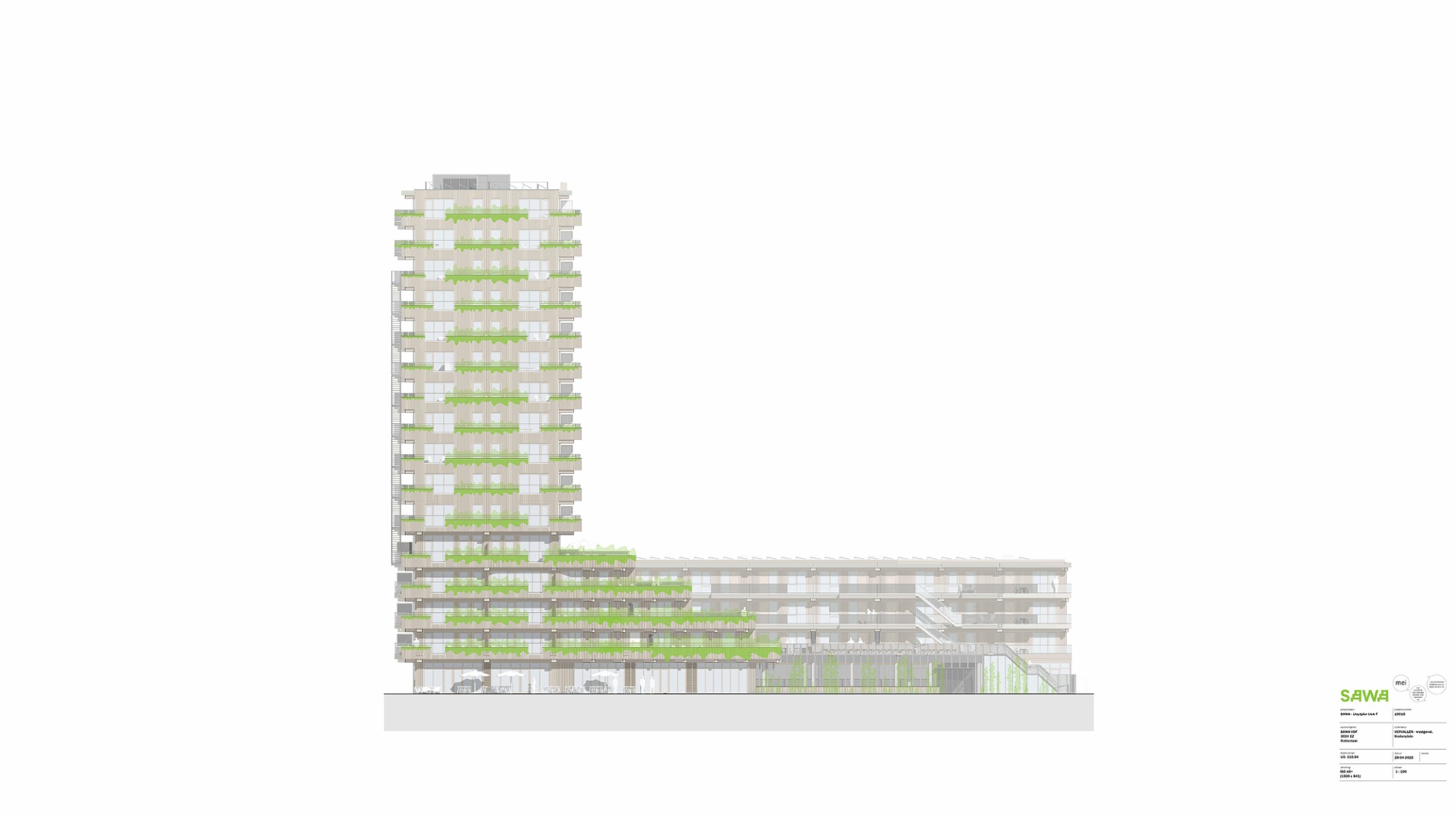 Alzado. SAWA por Mei architects and planners.