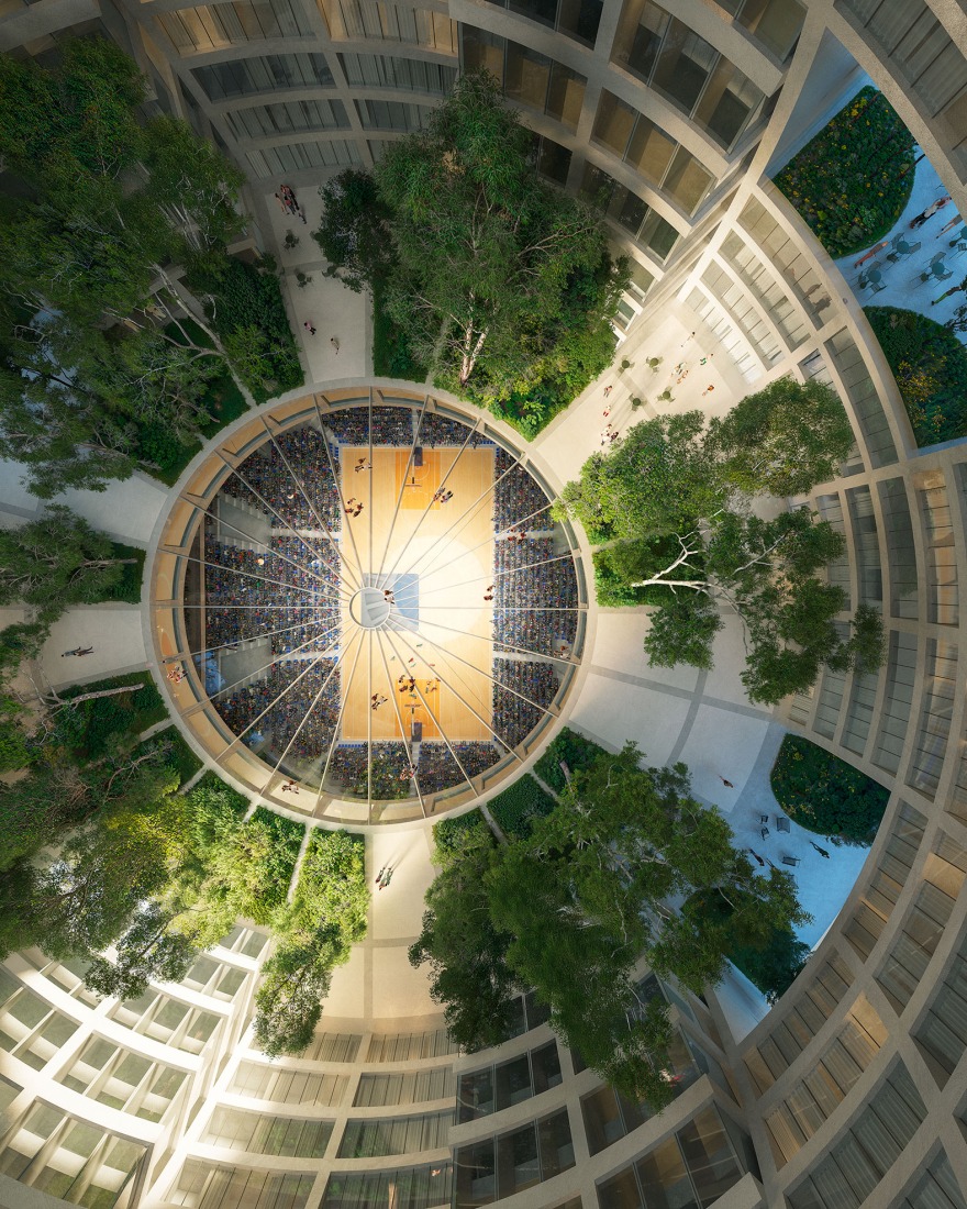 Rendering. The Grand Ballroom in Tirana by MVRDV.