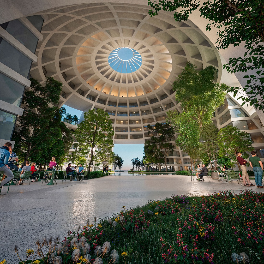 Rendering. The Grand Ballroom in Tirana by MVRDV.