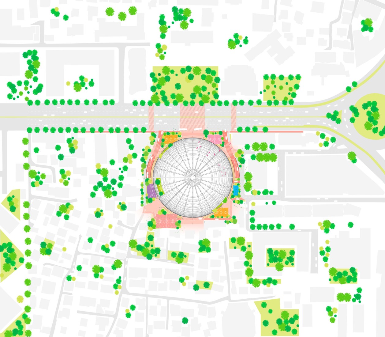 Site plan. The Grand Ballroom in Tirana by MVRDV.