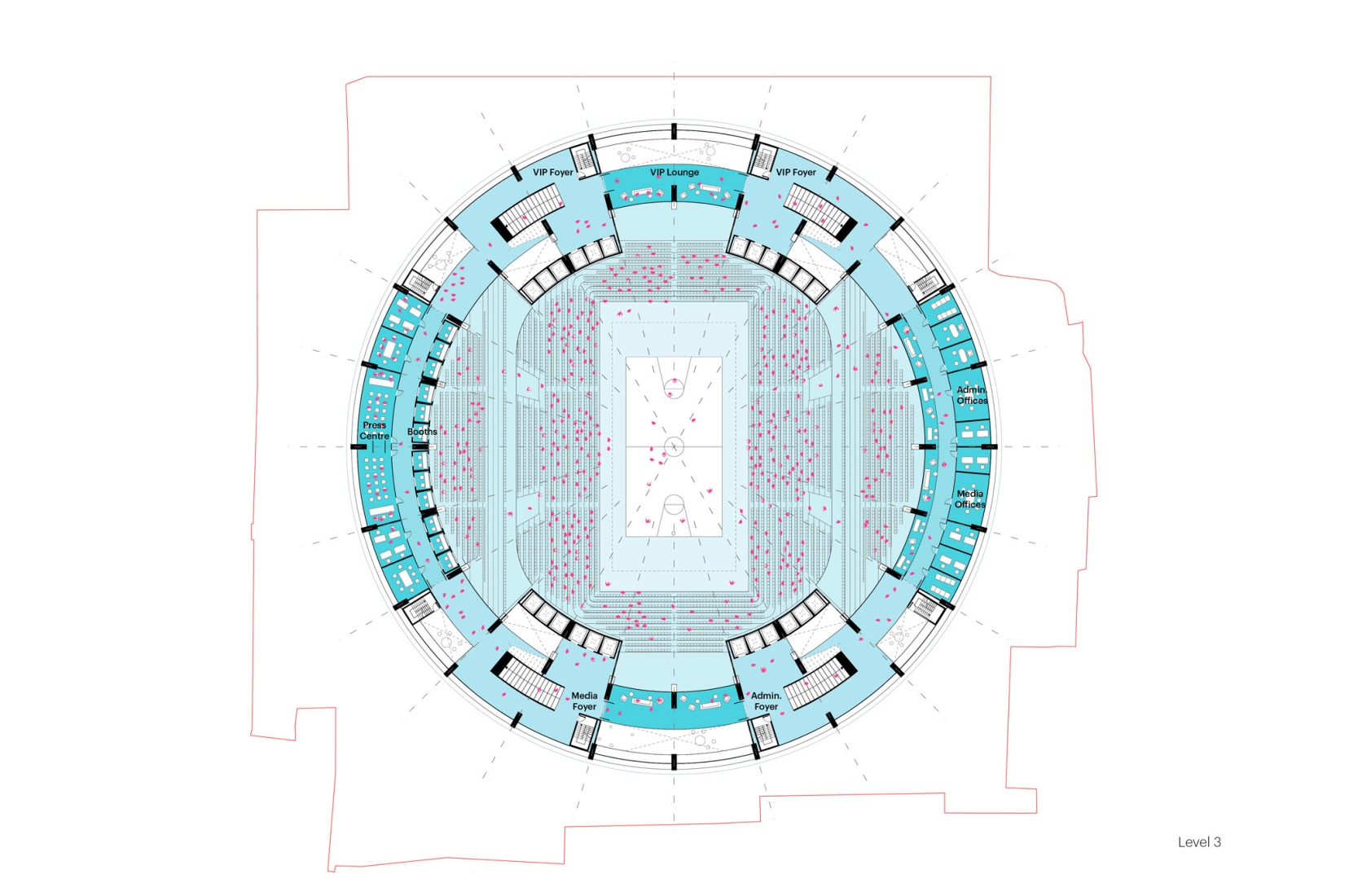 VIP floor plan. The Grand Ballroom in Tirana by MVRDV.