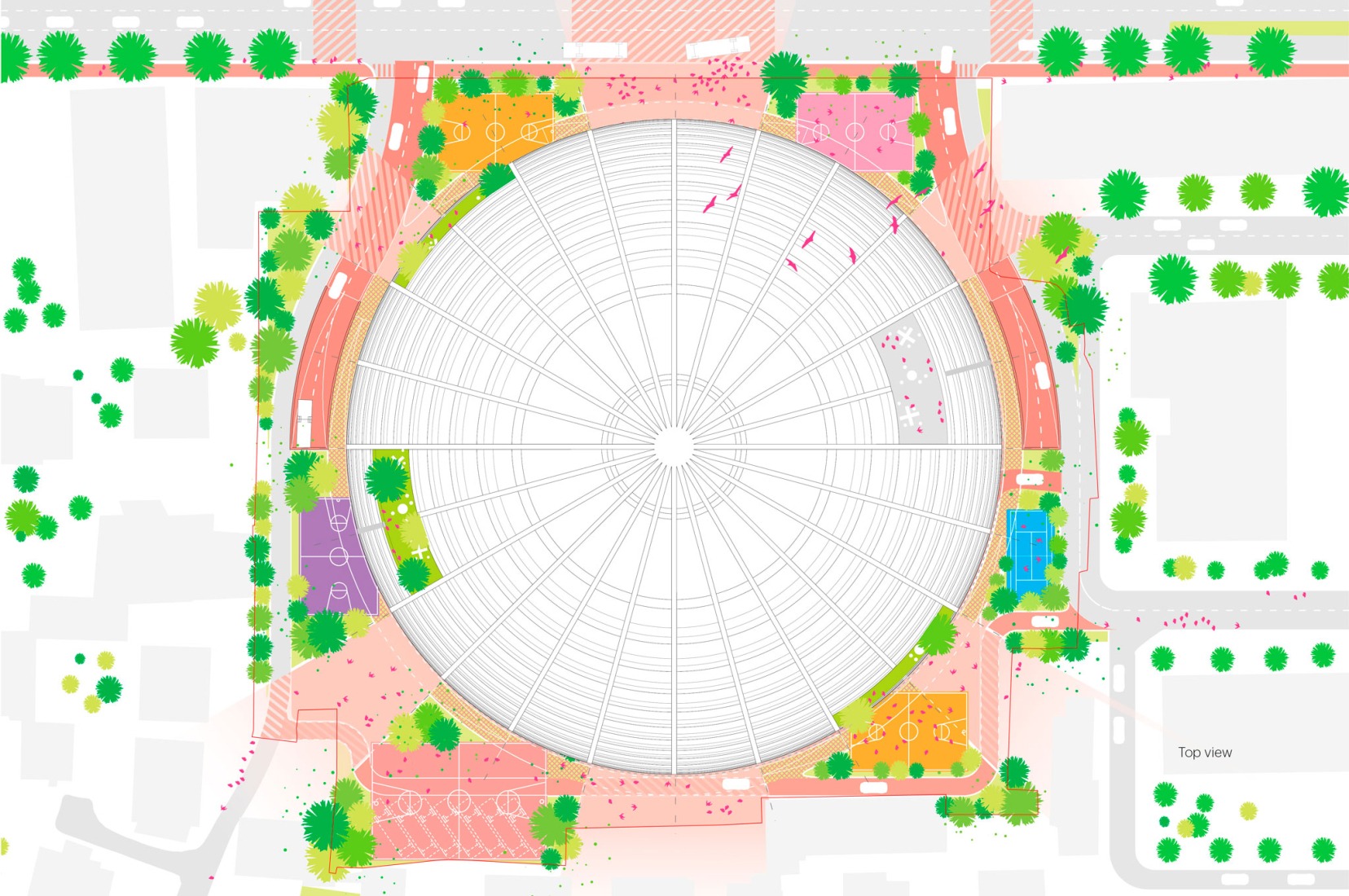 Top view. The Grand Ballroom in Tirana by MVRDV.