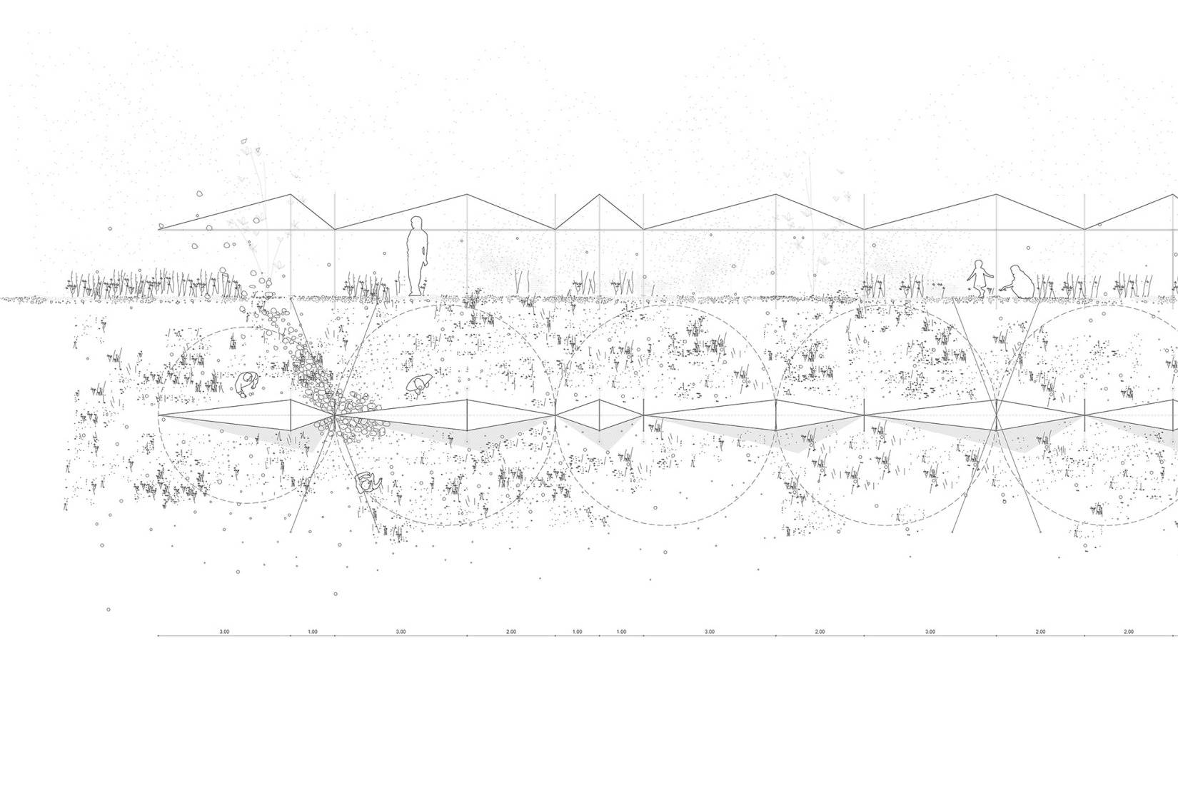 Plano de planta. Pabellón 100 metros lineales por Pablo Paradinas Sastre y Eletres Studio